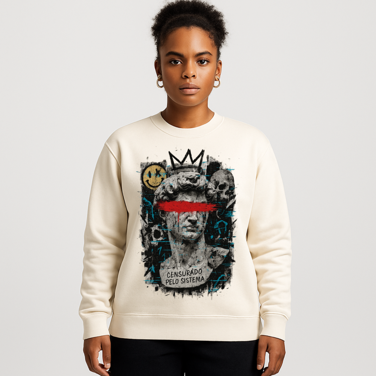 Moletom Prime Censurado Pelo Sistema – Estampa Intervenção Street Rebelde | OxVibe Streetwear