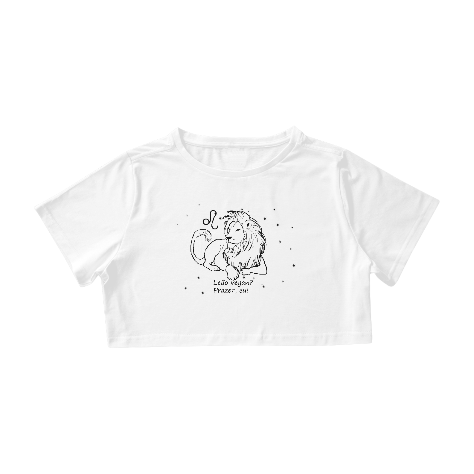 Camiseta Cropped | Leão | Leão vegan? Prazer, eu! | P&B