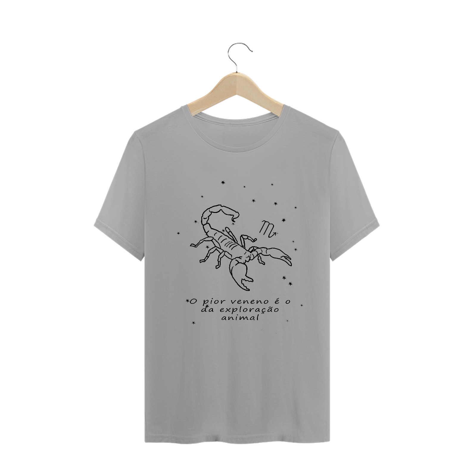 Camiseta Unissex | Escorpião | O pior veneno é o da exploração animal | P&B