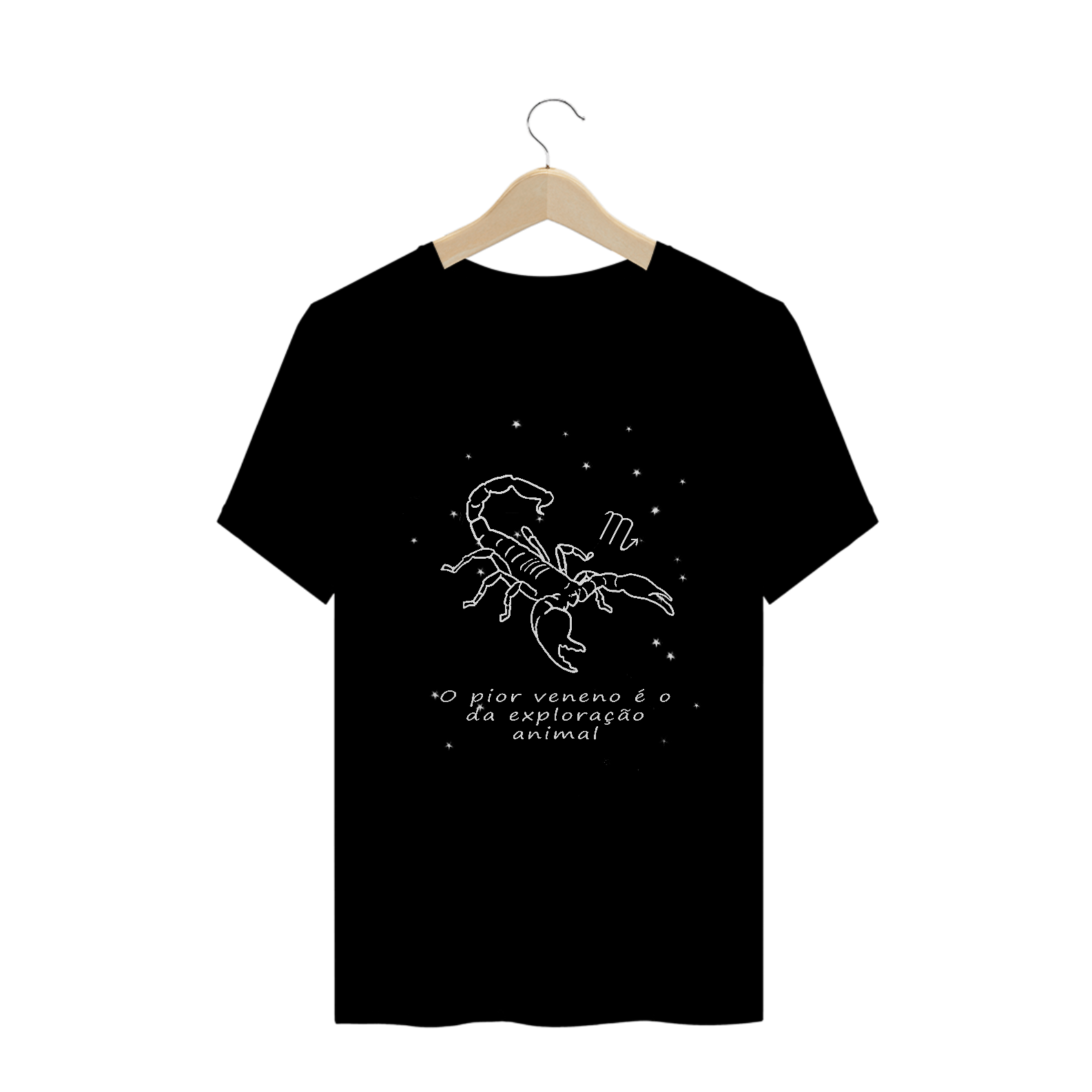 Camiseta Unissex | Escorpião | O pior veneno é o da exploração animal | P&B 