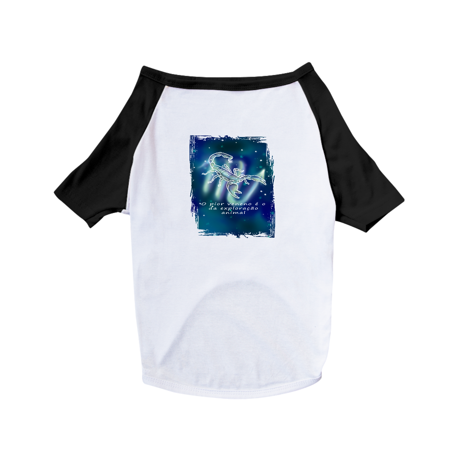 Camiseta para Pet | Escorpião | O pior veneno é o da exploração animal | Color