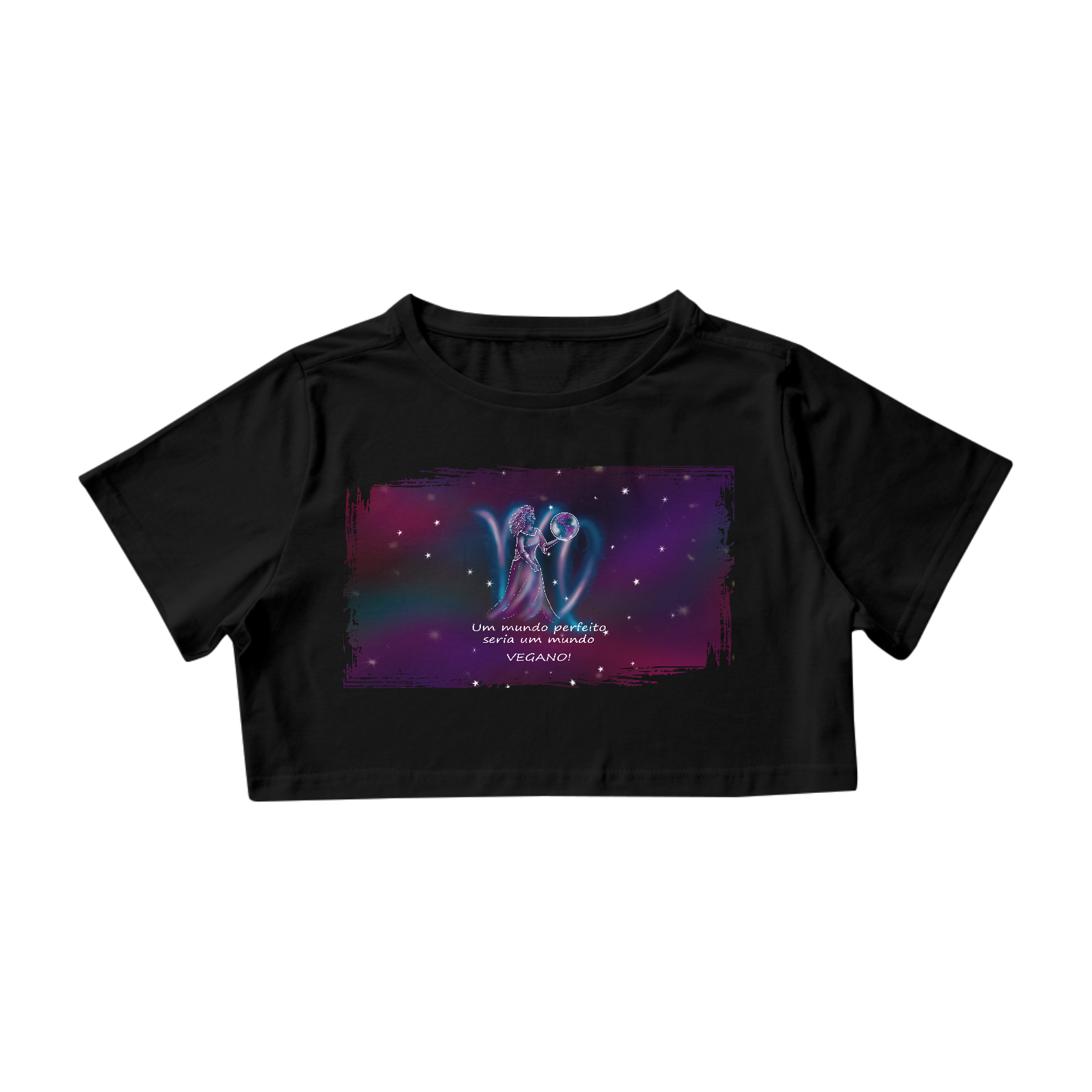Camiseta Cropped | Virgem | Um mundo perfeito seria um mundo VEGANO! | Color