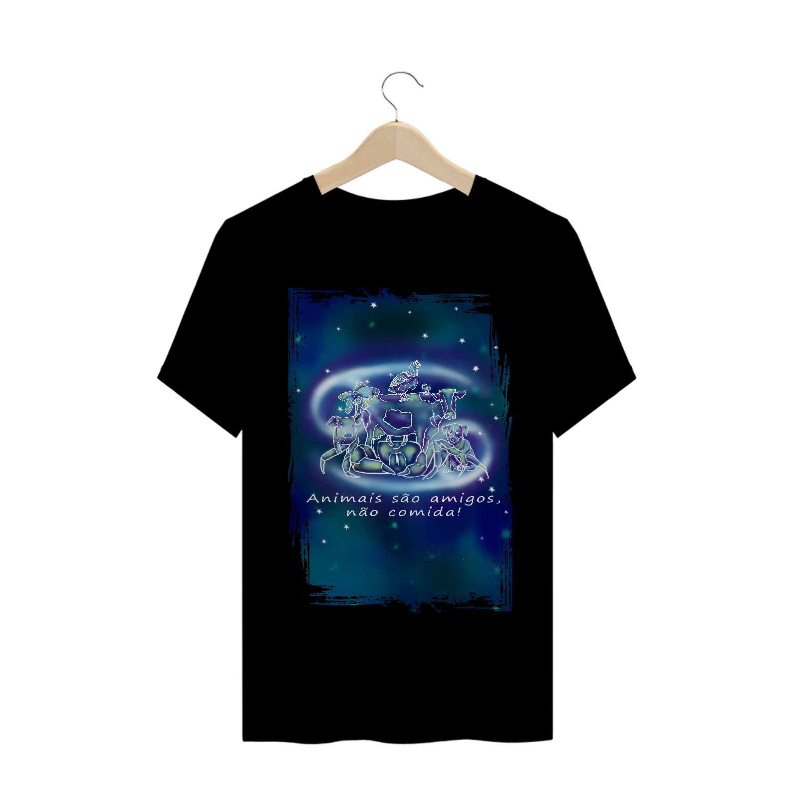 Camiseta Unissex | Câncer | Animais são amigos, não comida! | Color