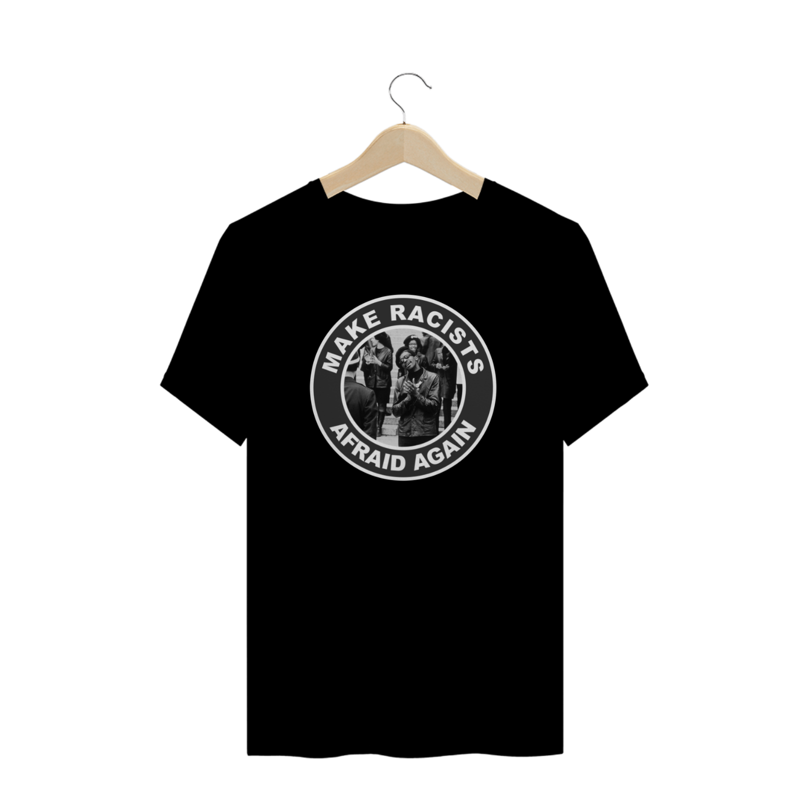 Camiseta Plus Size Racists Afraid