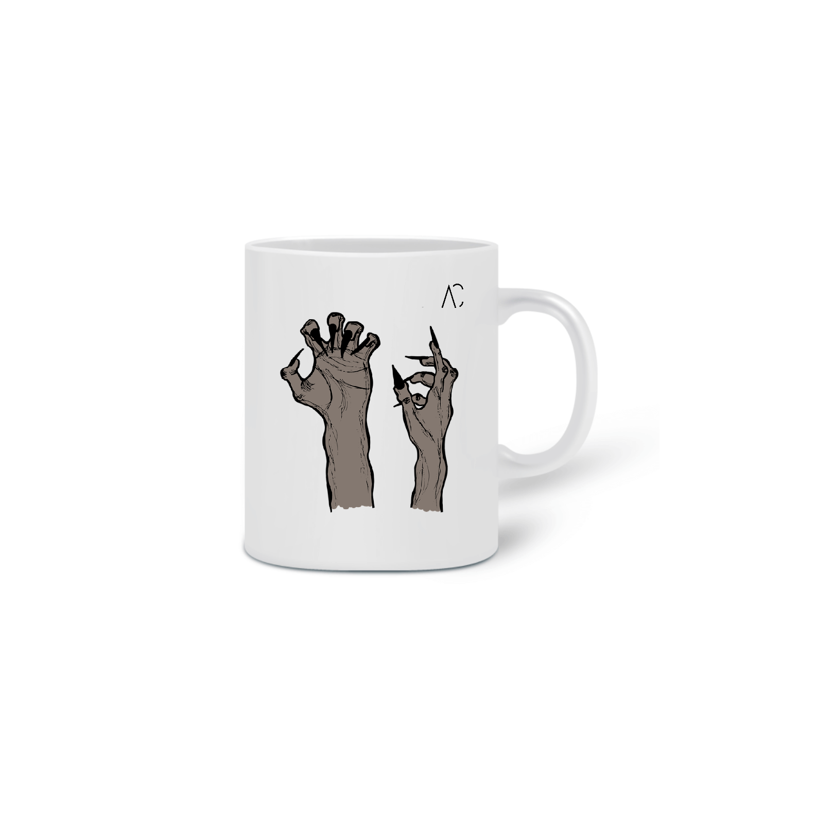 Nome do produto  Caneca - Mãos Zumbi
