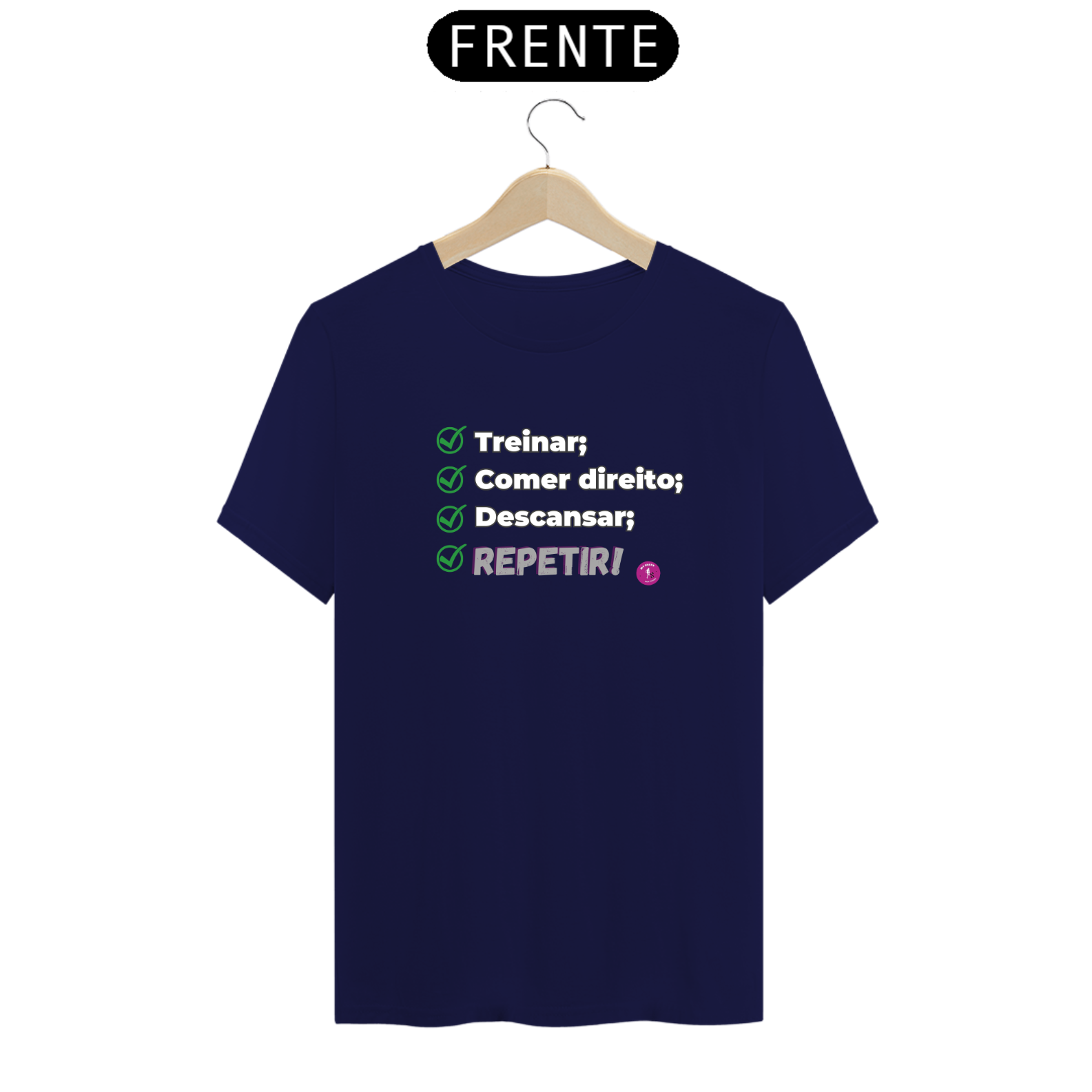 T-shirt Algodão Unissex Treinar, comer, descansar, repetir.