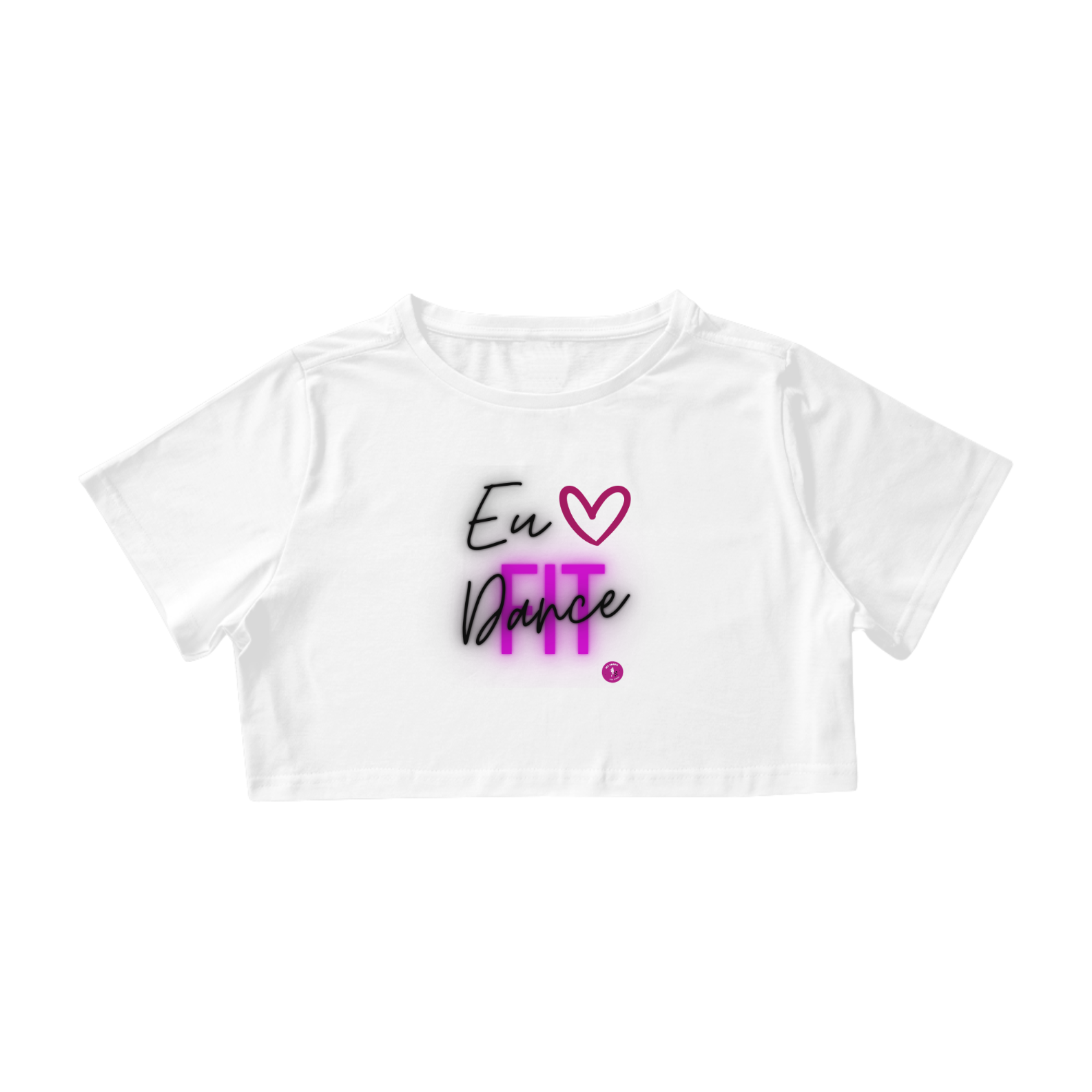 Cropped Algodão Eu Amo Fit Dance branco
