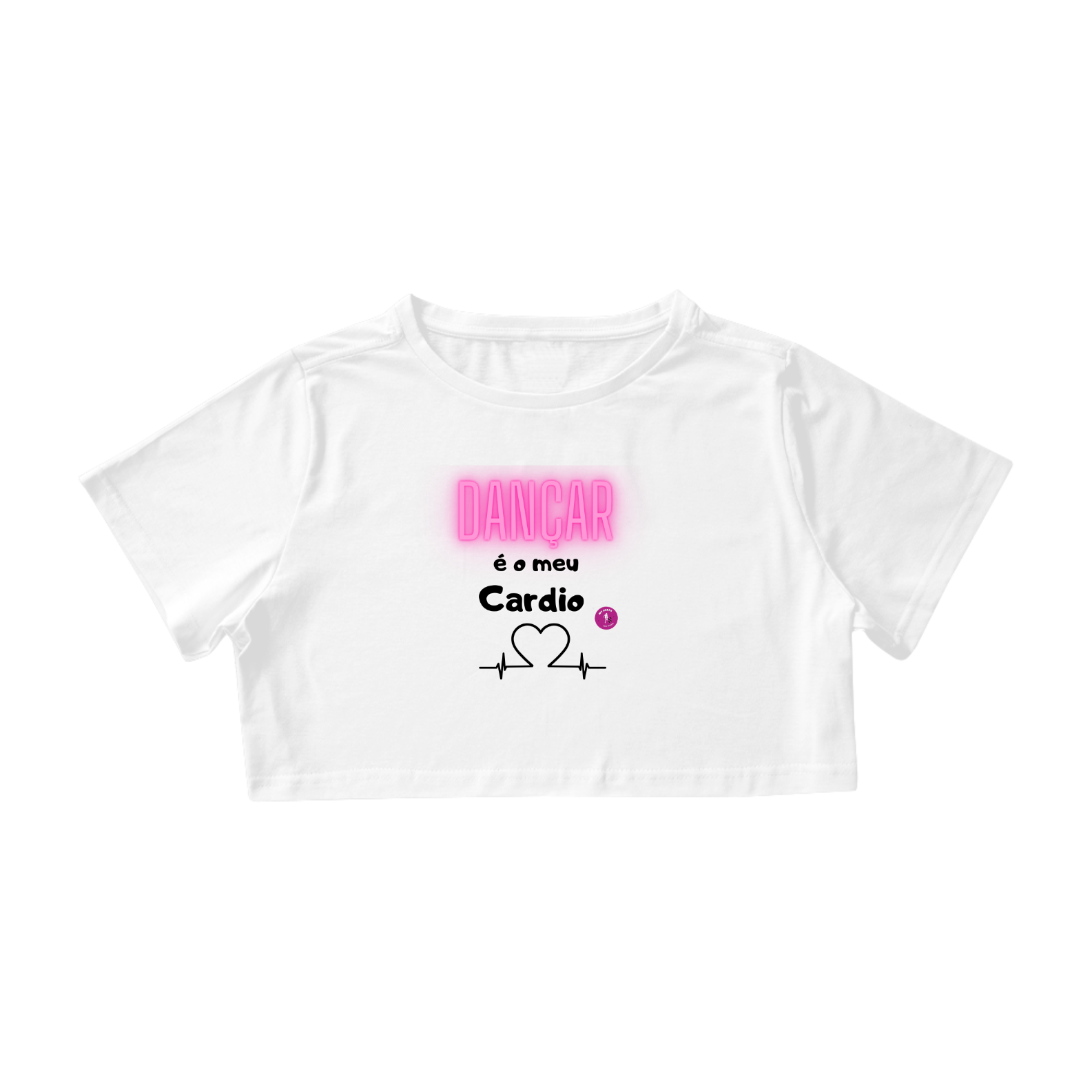 Cropped Algodão Dançar é o Meu Cardio branco 