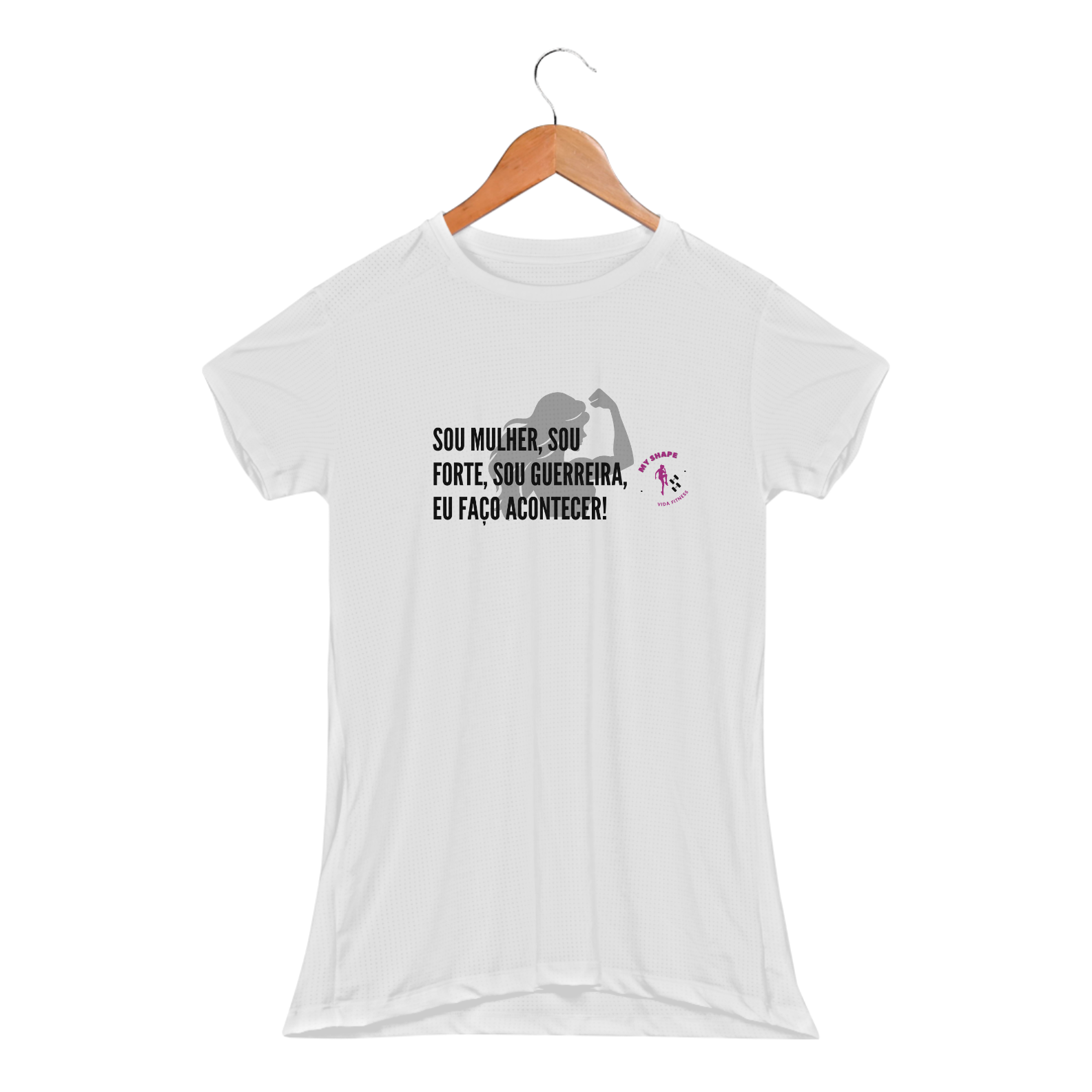 Baby Look Dry Fit Sport Mulher Guerreira branca