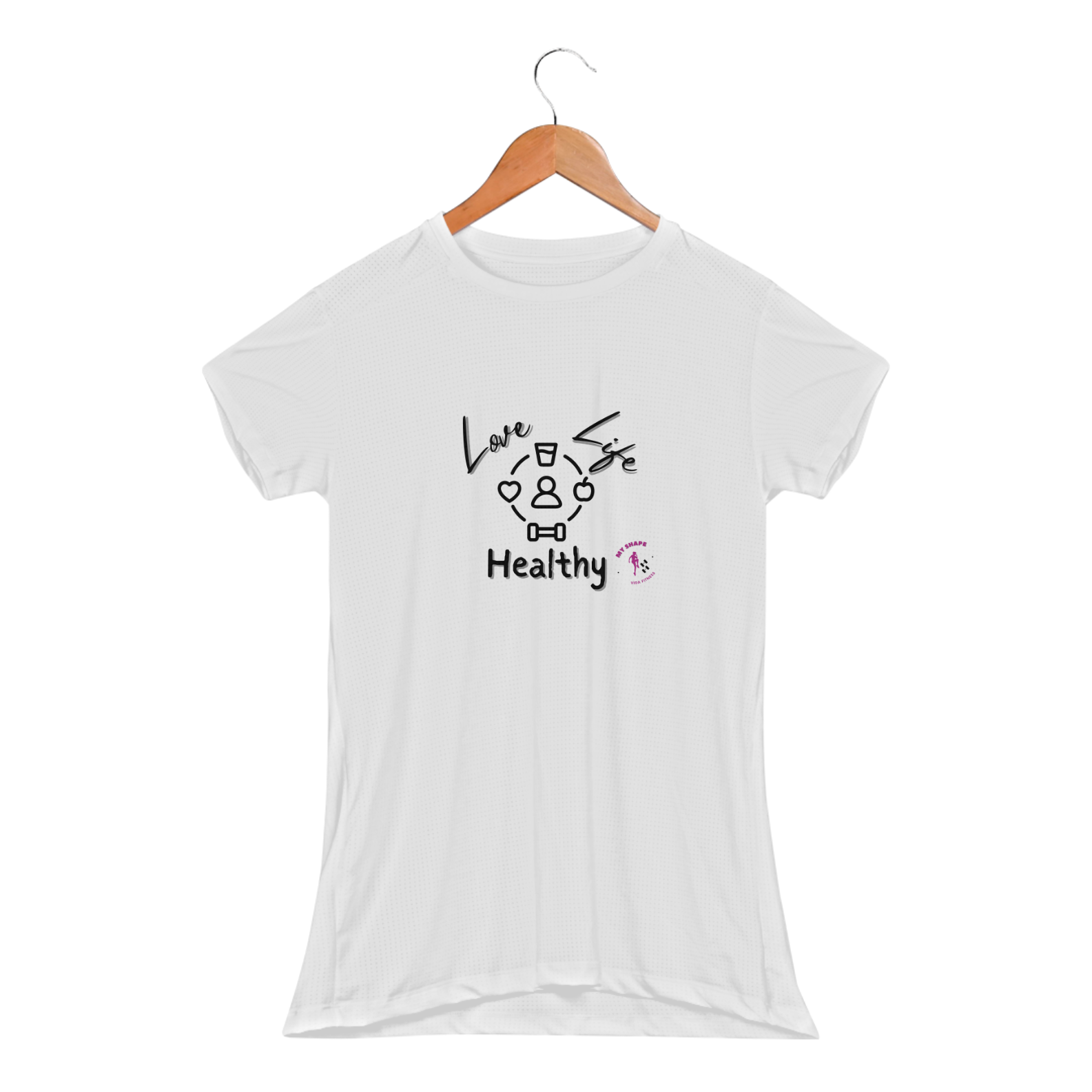 Baby Look Dry Fit Sport Love Life Healthy branco