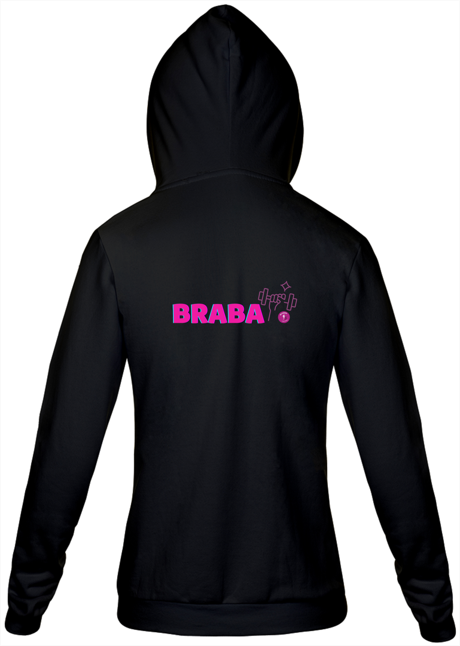 Moletom com zíper feminino estampa nas costas Braba 