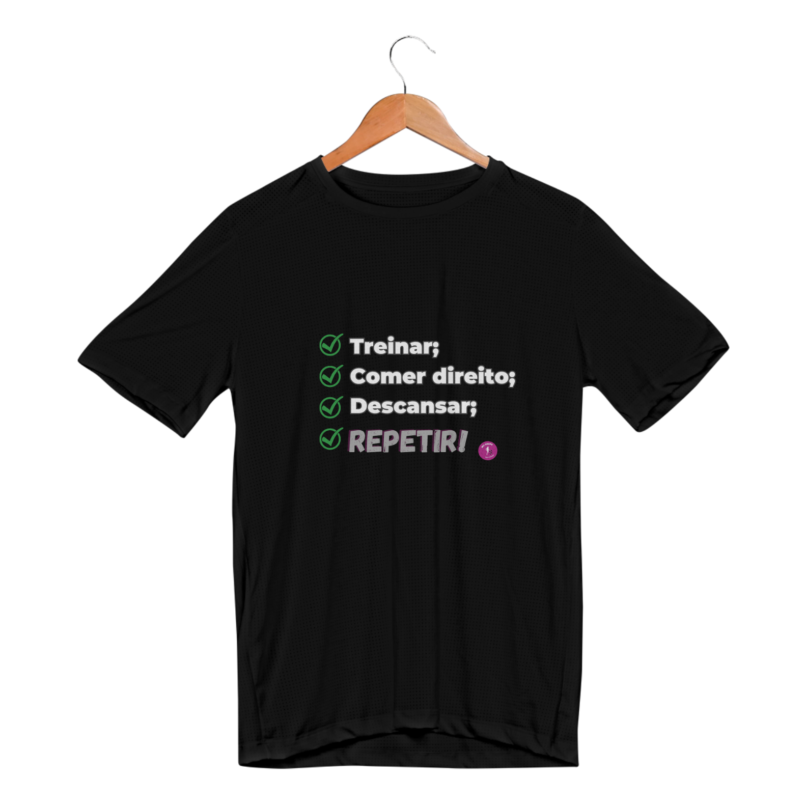 Camiseta Unissex Dry Fit Sport Treinar, Comer, Descansar, Repetir 
