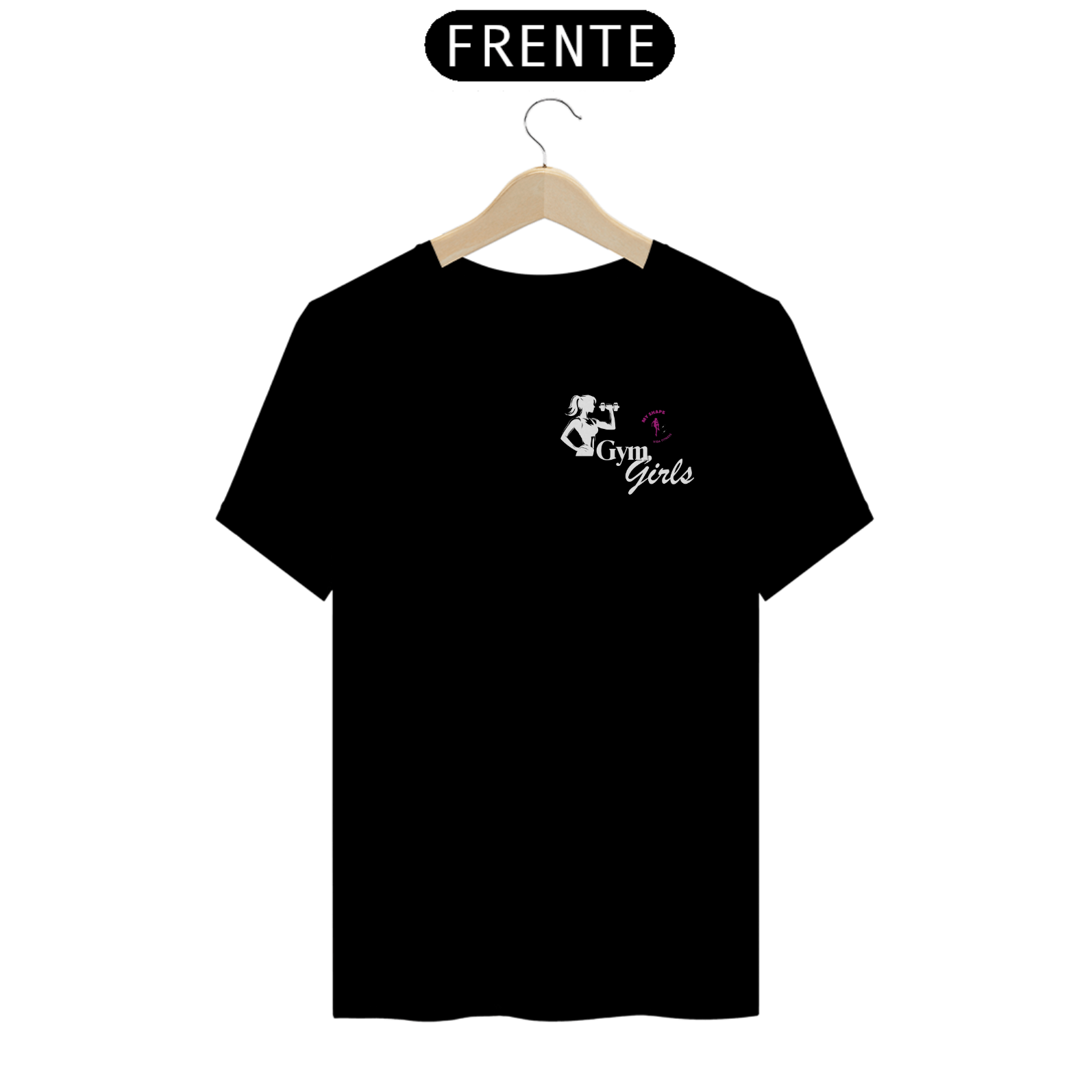 T-shirt Algodão feminina Gym Girls Preta e Marinho