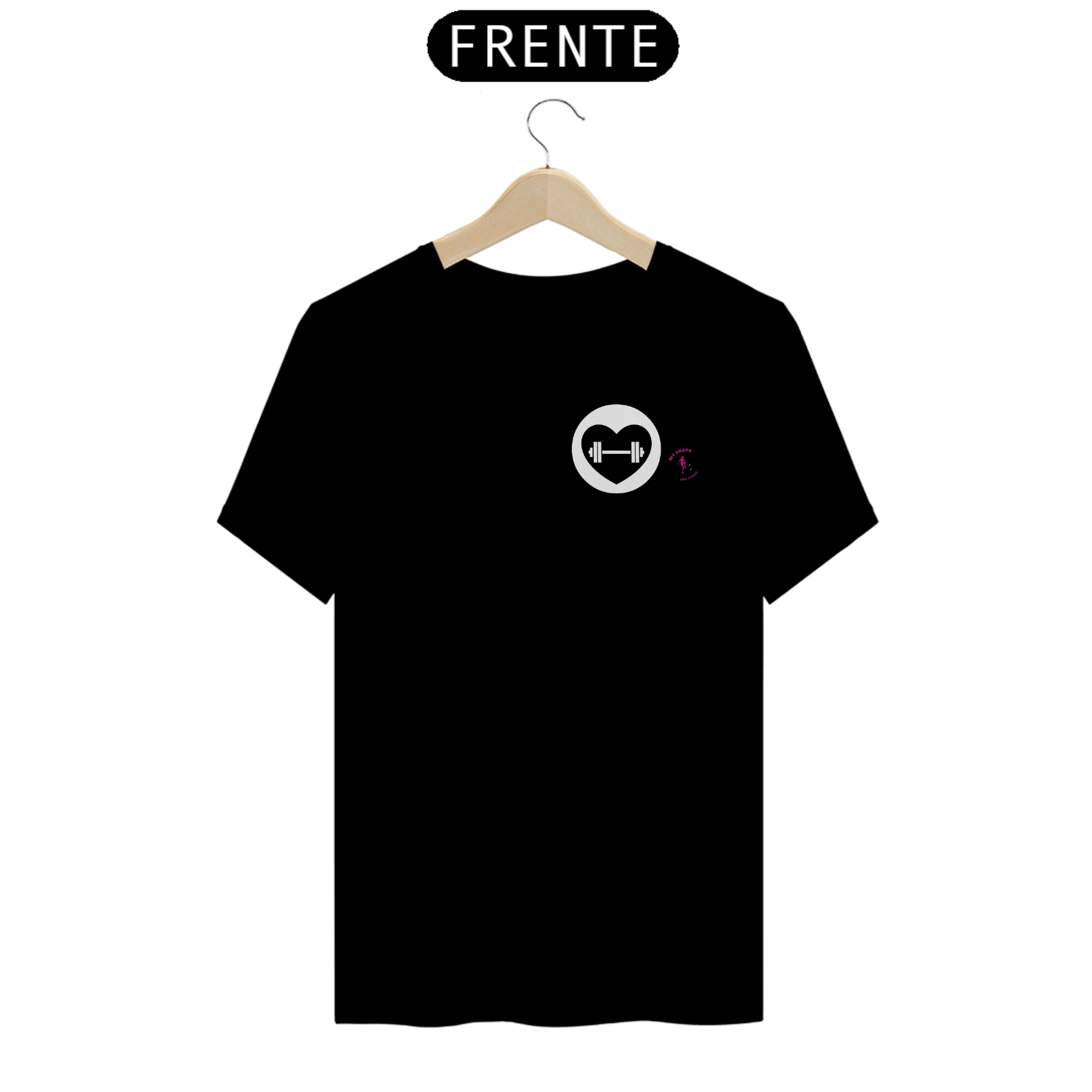 T-shirt Algodão feminina Halter e Coração preta e marinho 