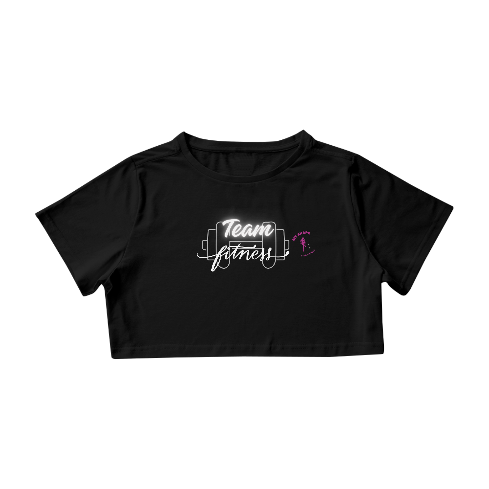 Cropped Team Fitness preto 