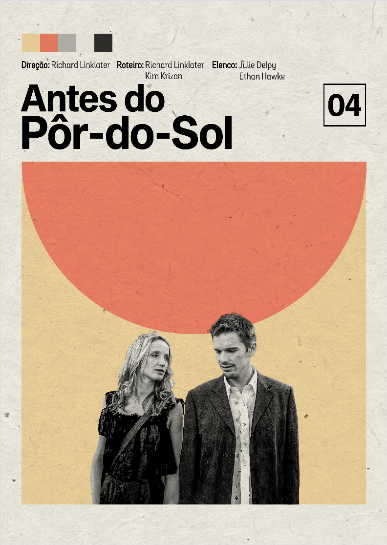 Pôster minimalista Trilogia do Antes | Antes do Pôr-do-Sol