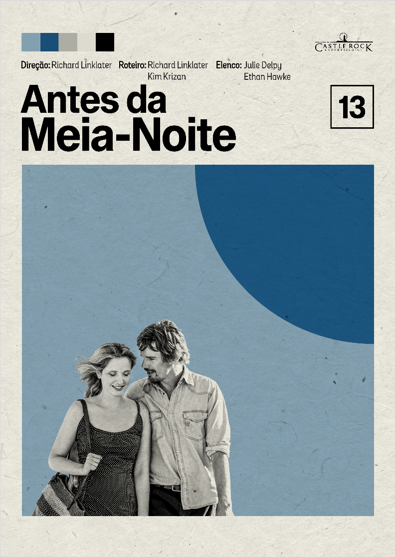Pôster minimalista Trilogia do Antes | Antes da Meia-Noite