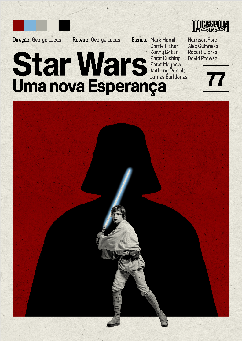 Pôster Minimalista Star Wars – Trilogia Exclusiva | Uma Nova Esperança
