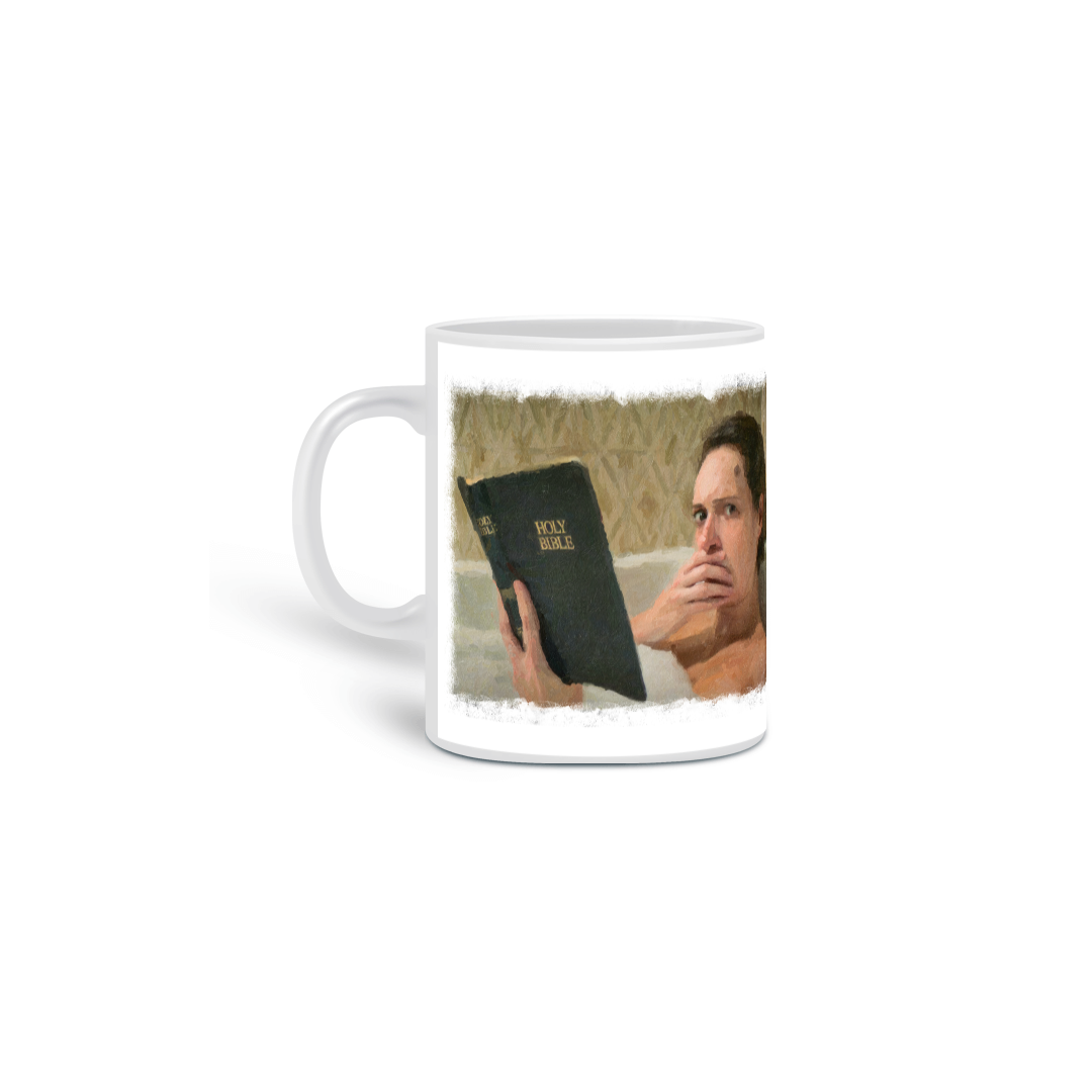 caneca Fleabag pintura holy bible