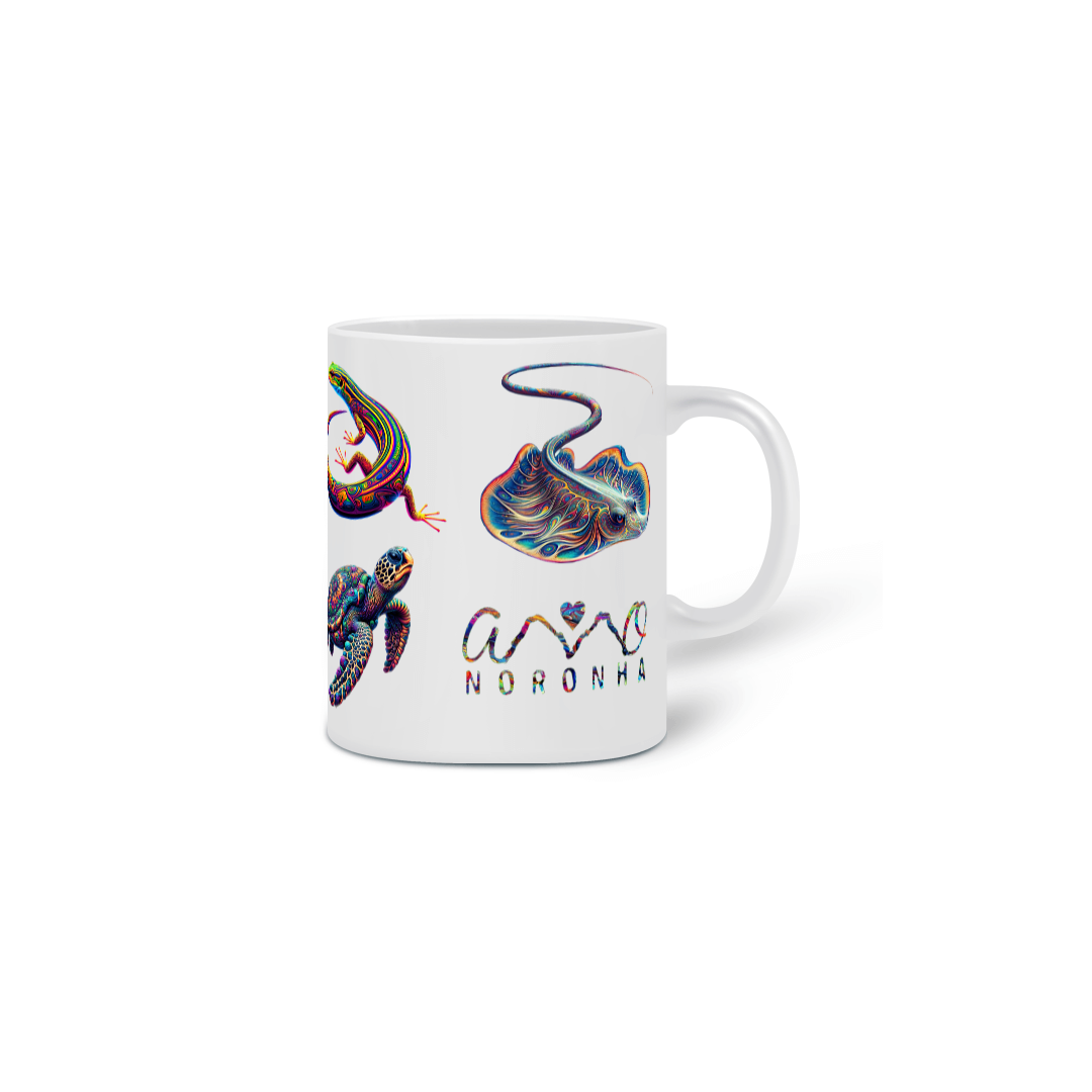 Caneca de Porcelana Animais Colors