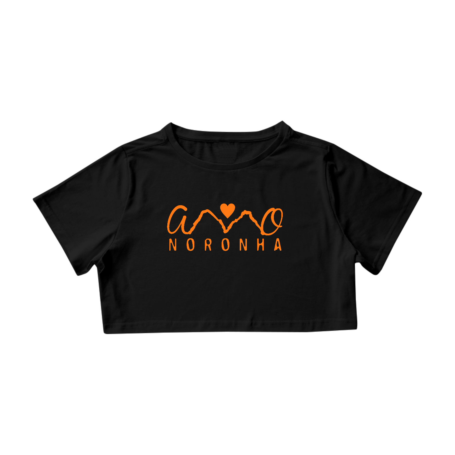 Crop Top Amo Noronha - Logo Laranja