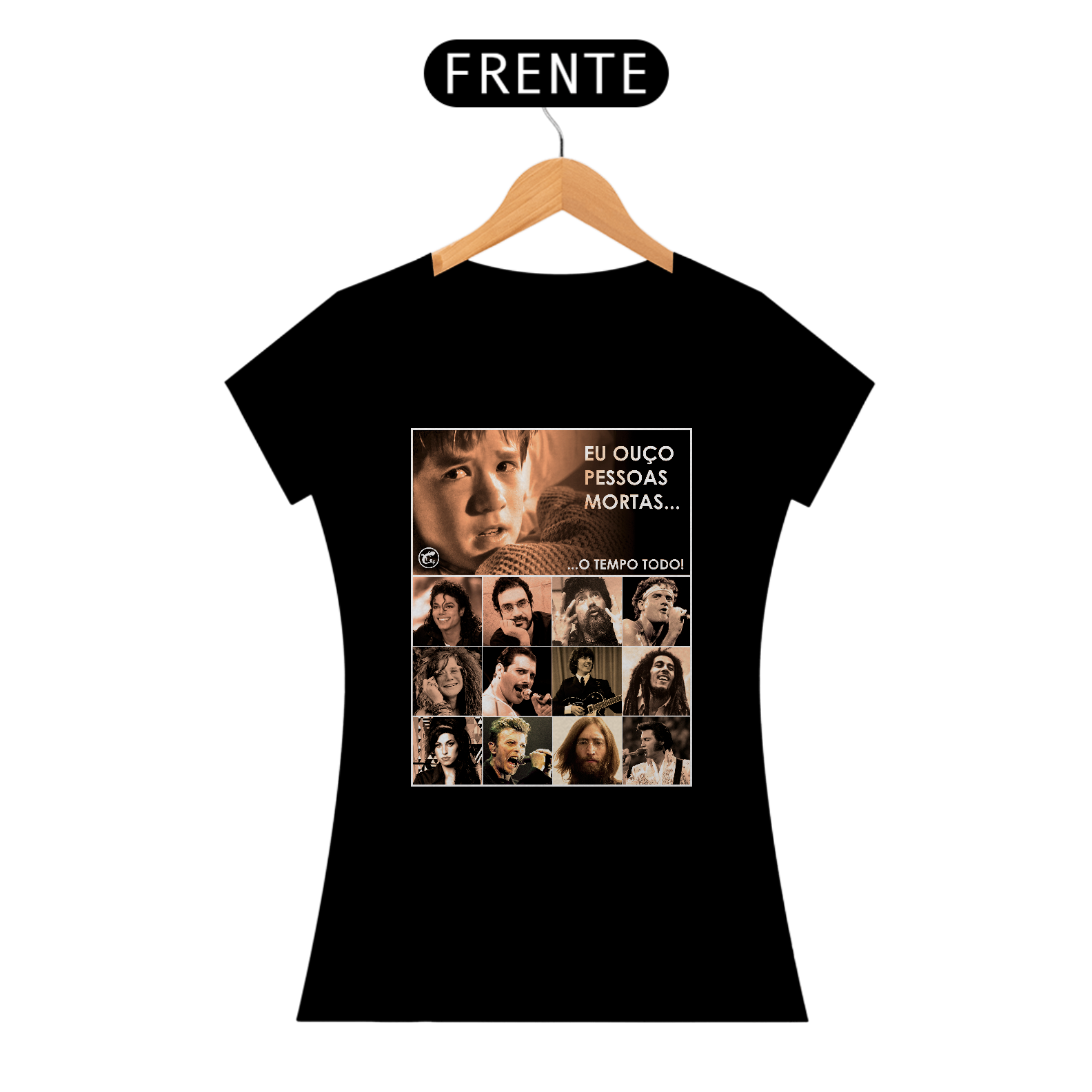 Camiseta Baby Look - Eu ouço pessoas mortas... Versão 20