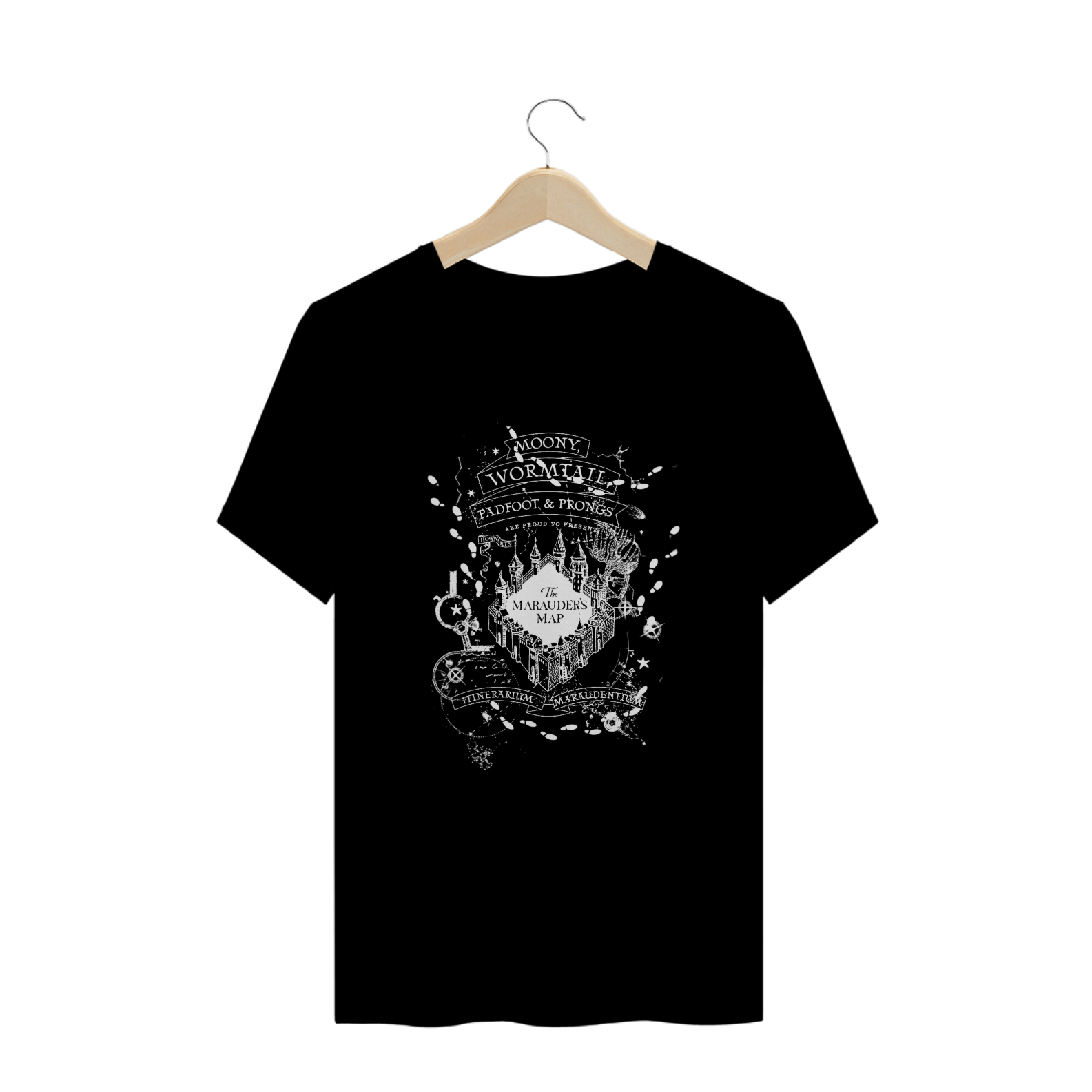 Camiseta Harry Potter | Mapa do Maroto Black n' White | Plus Size