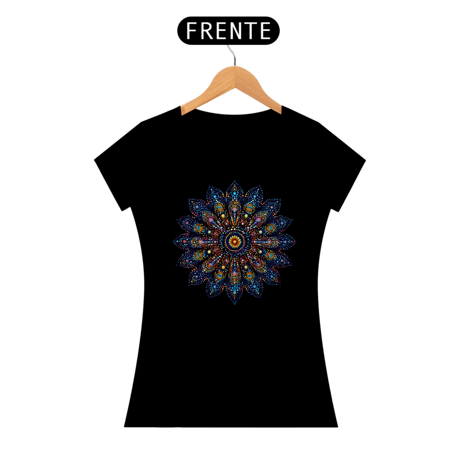 Camiseta Feminina Mandala Pontilhismo