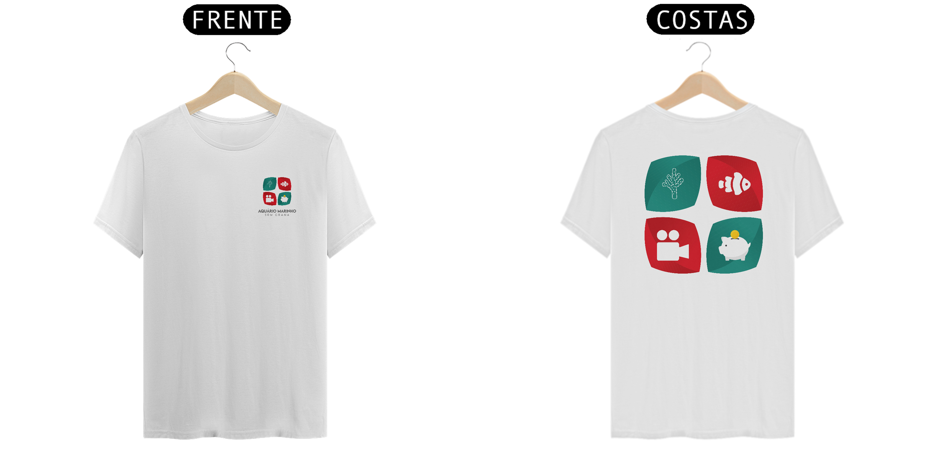 Camiseta Aquário Marinho Sem Grana - Logo 1 F/V