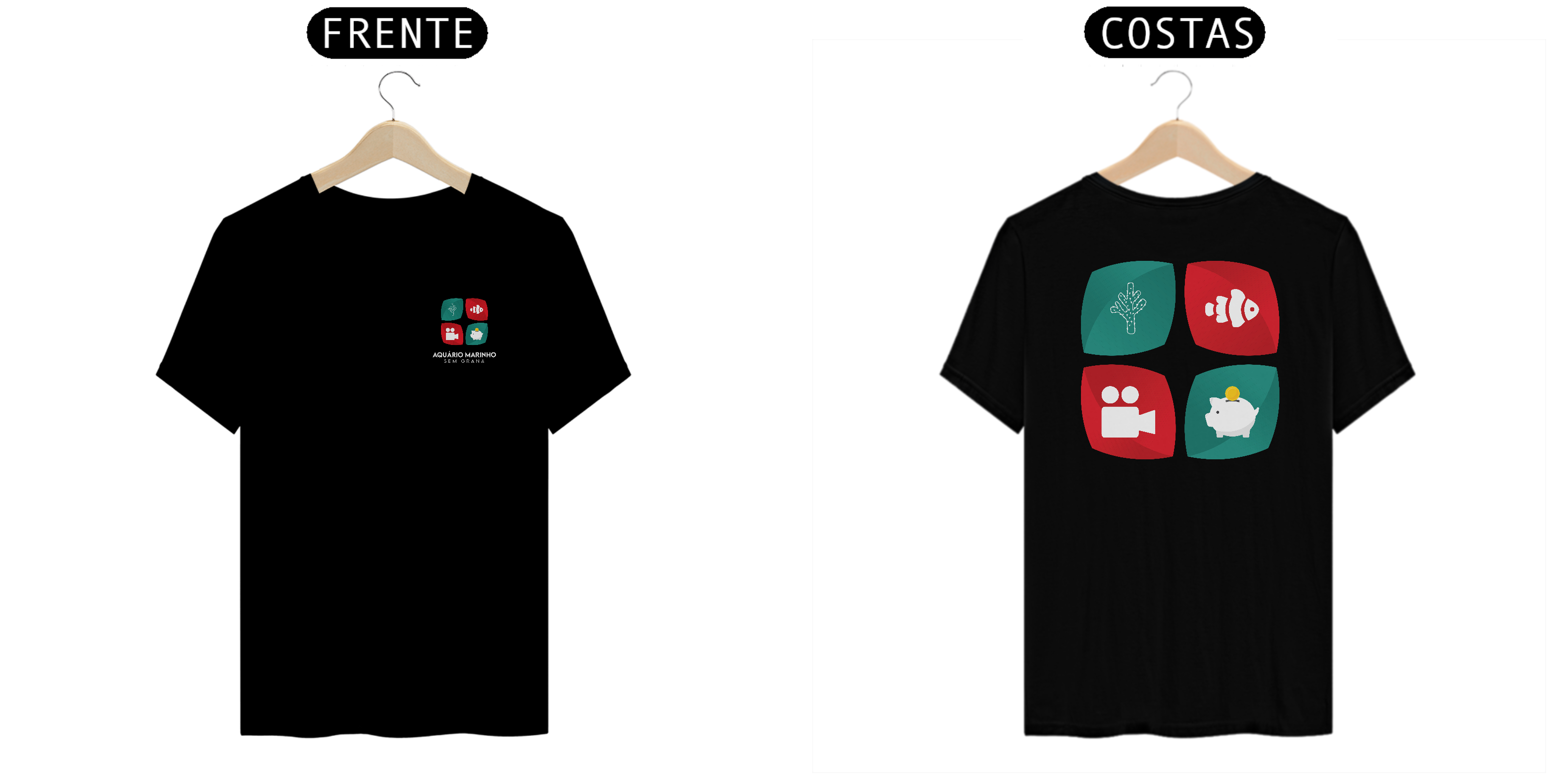 Camiseta Aquário Marinho Sem Grana - Logo 1 F/V