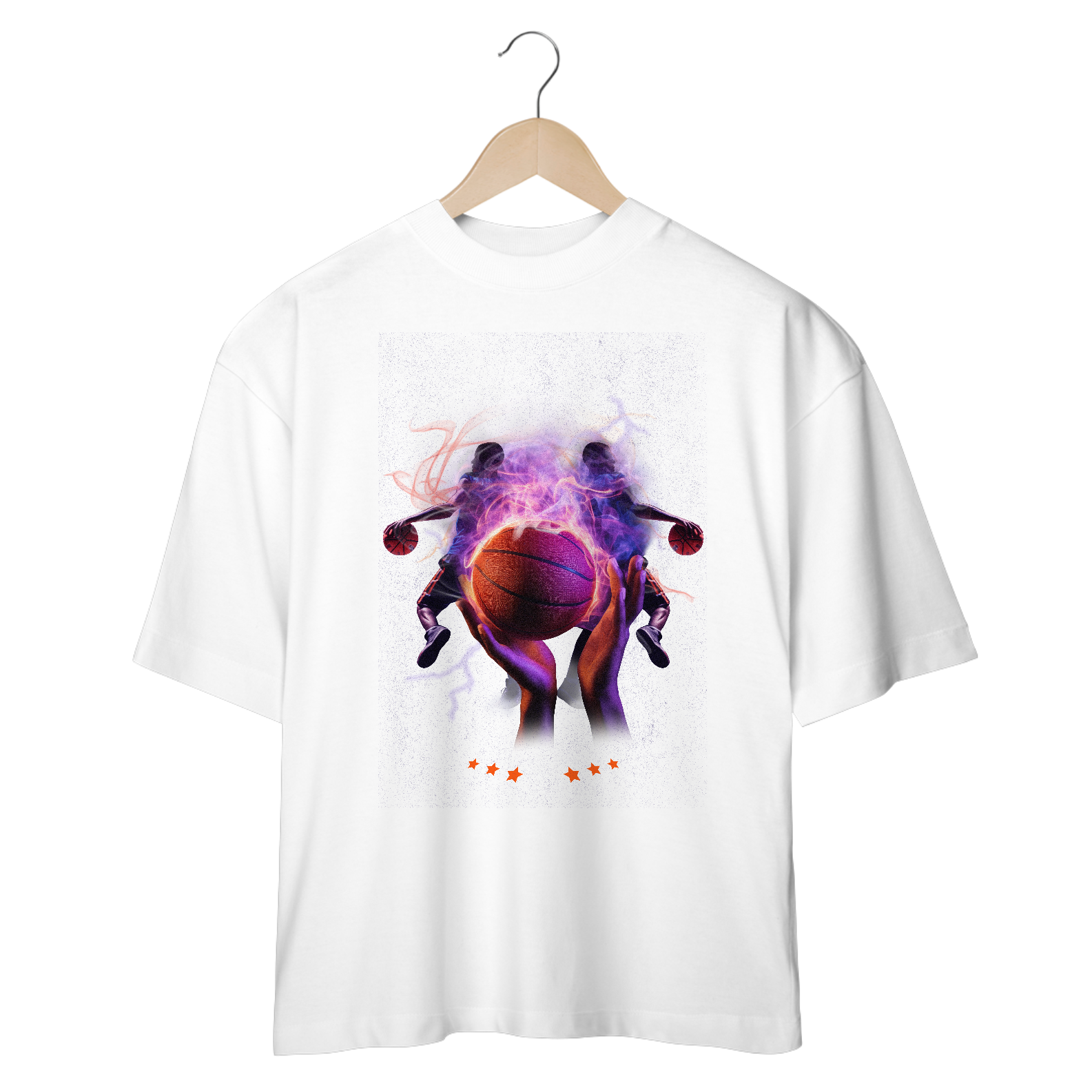 Camiseta Basquete bola de fogo