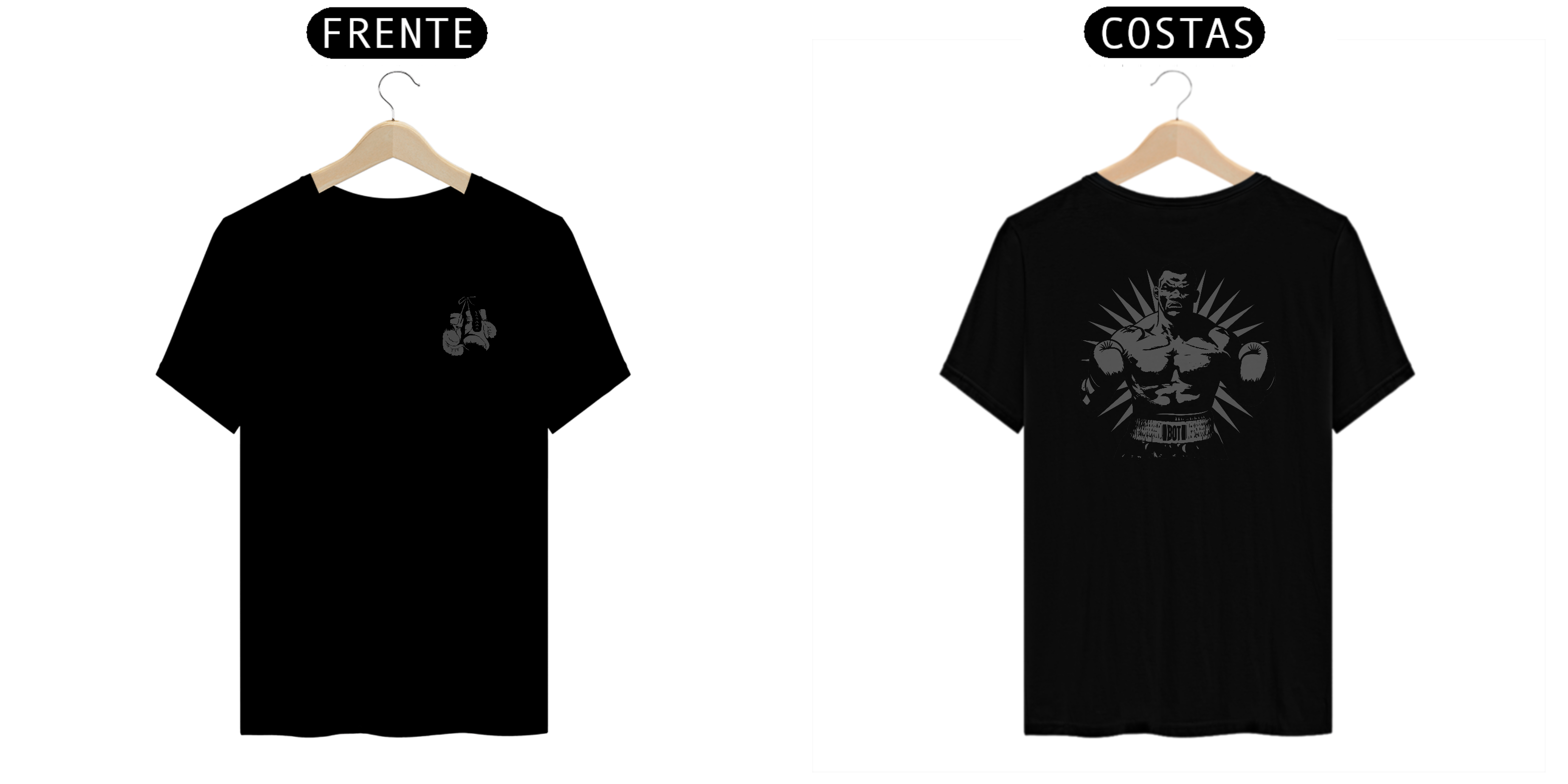 Camiseta luva de box e boxeador