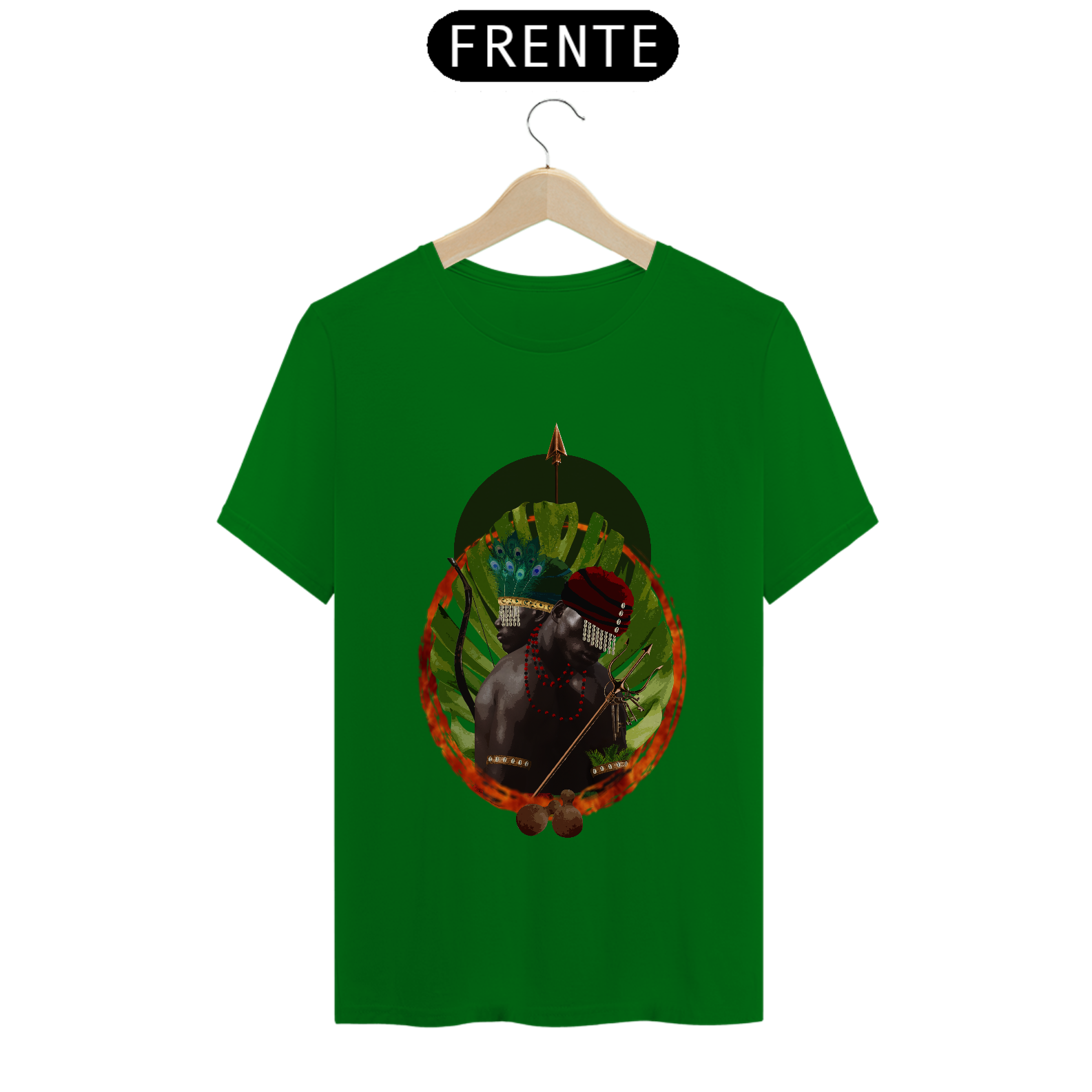 Camiseta Unissex Exu e Oxóssi  - By Ziggy Artes 100% Algodão Fio 30.1 Malha Fria Gola Ribana Costura Reforçada 3x Sem Juros [Frete Grátis] NORDESTE, SUDESTE E SUL
