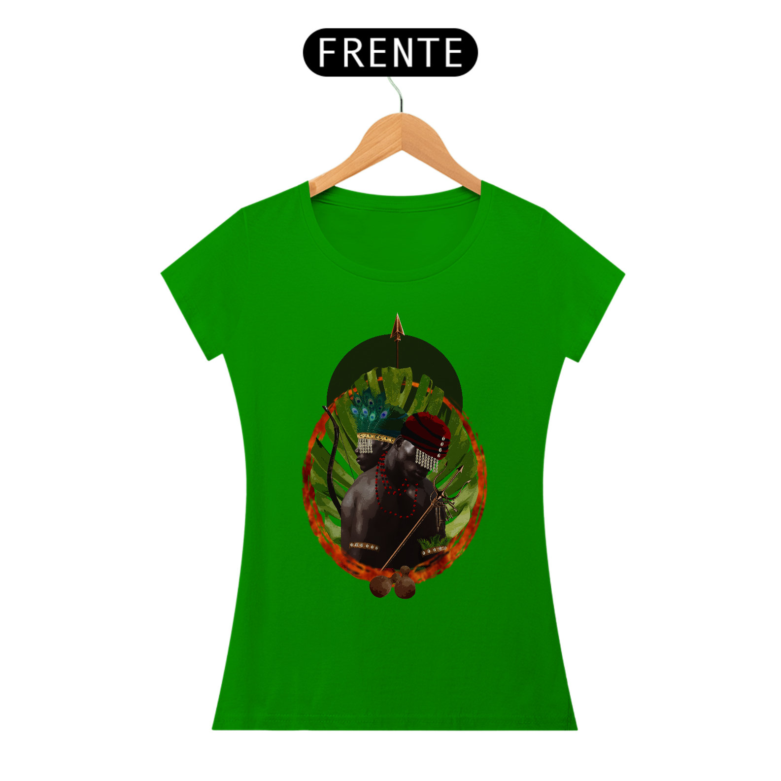 Camiseta Feminina Exu e Oxossi - By Ziggy Artes 100% Algodão Fio 30.1 Malha Fria Gola Ribana Costura Reforçada 3X Sem Juros [Frete Grátis]