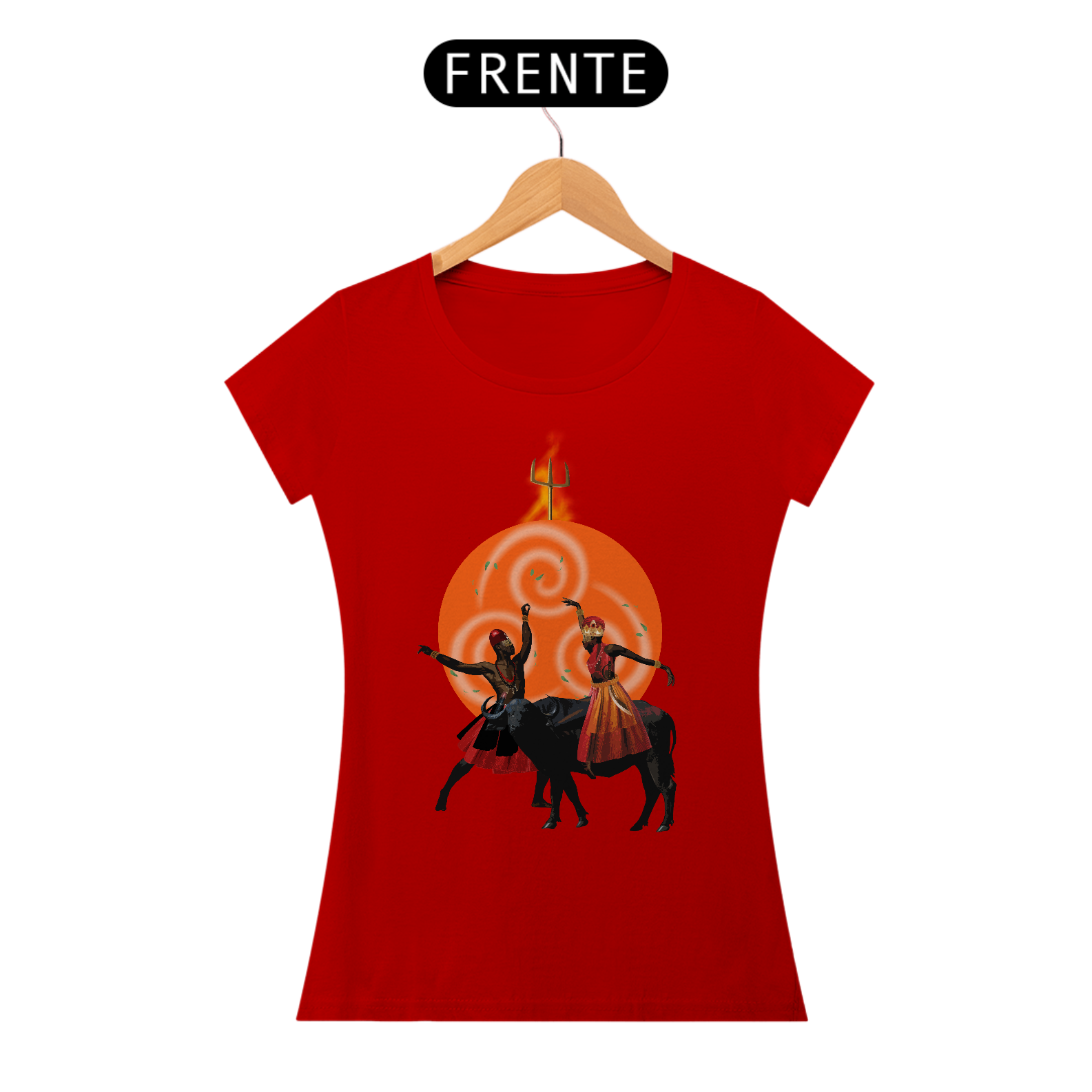 Camiseta Feminina Exu e Iansã - By Ziggy Artes 100% Algodão Fio 30.1 Gola Ribana Costura Reforçada 3X Sem Juros