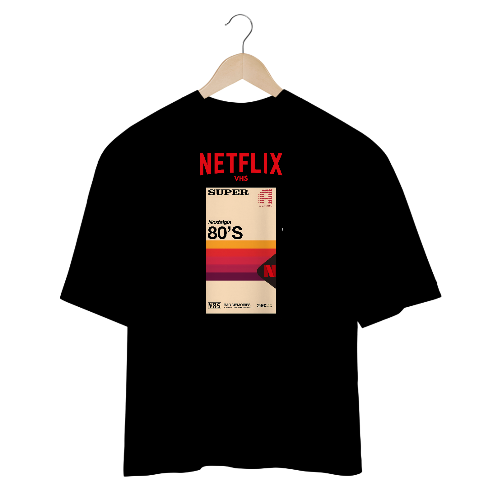Camisetas Oversized Netflix VHS