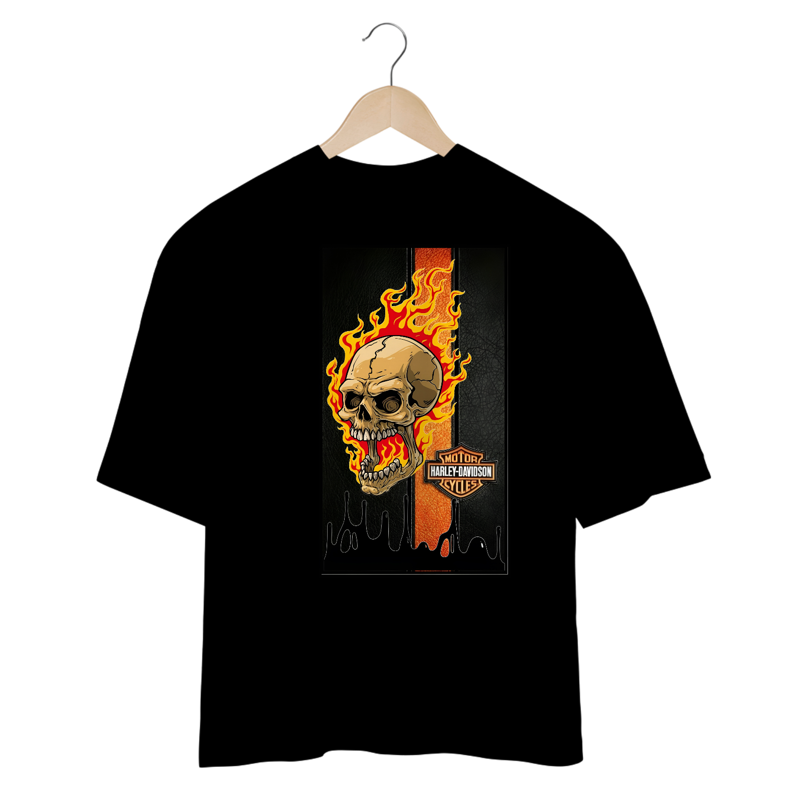 Camisetas Oversized Harley Fogo