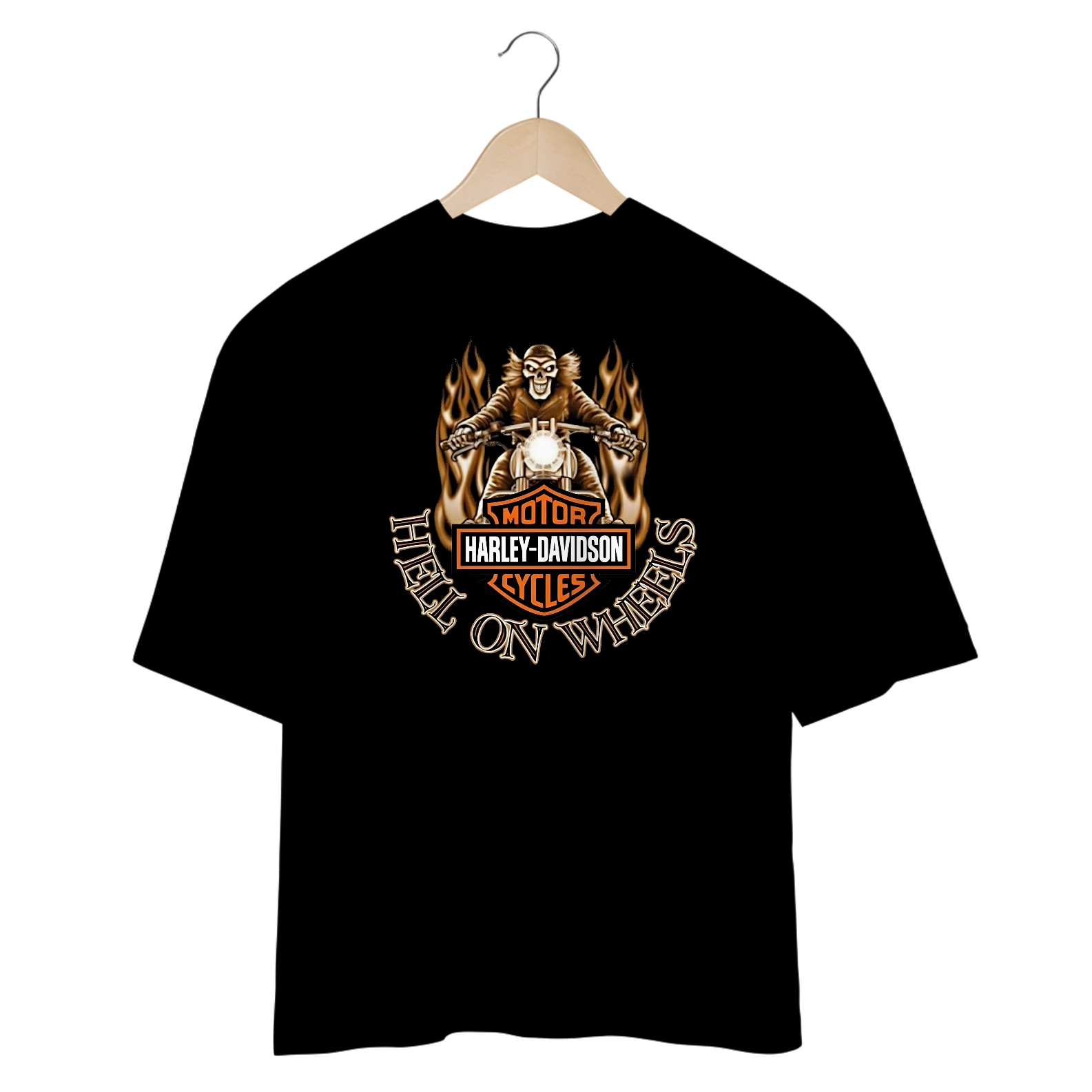 Camisetas Oversized HArley Hell On Wheels