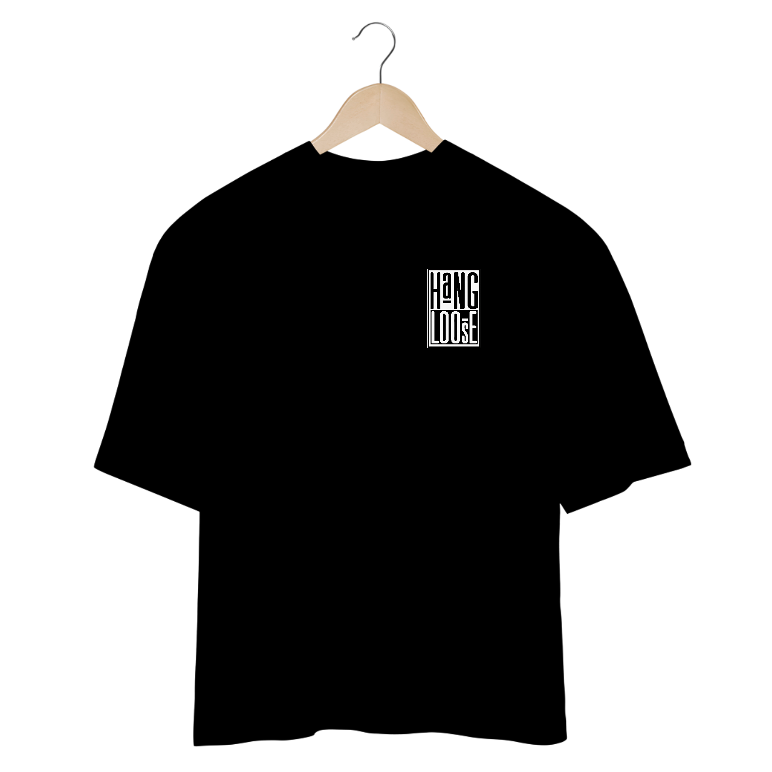 Camisetas Oversized HangLoose Preto Branco Minimalista