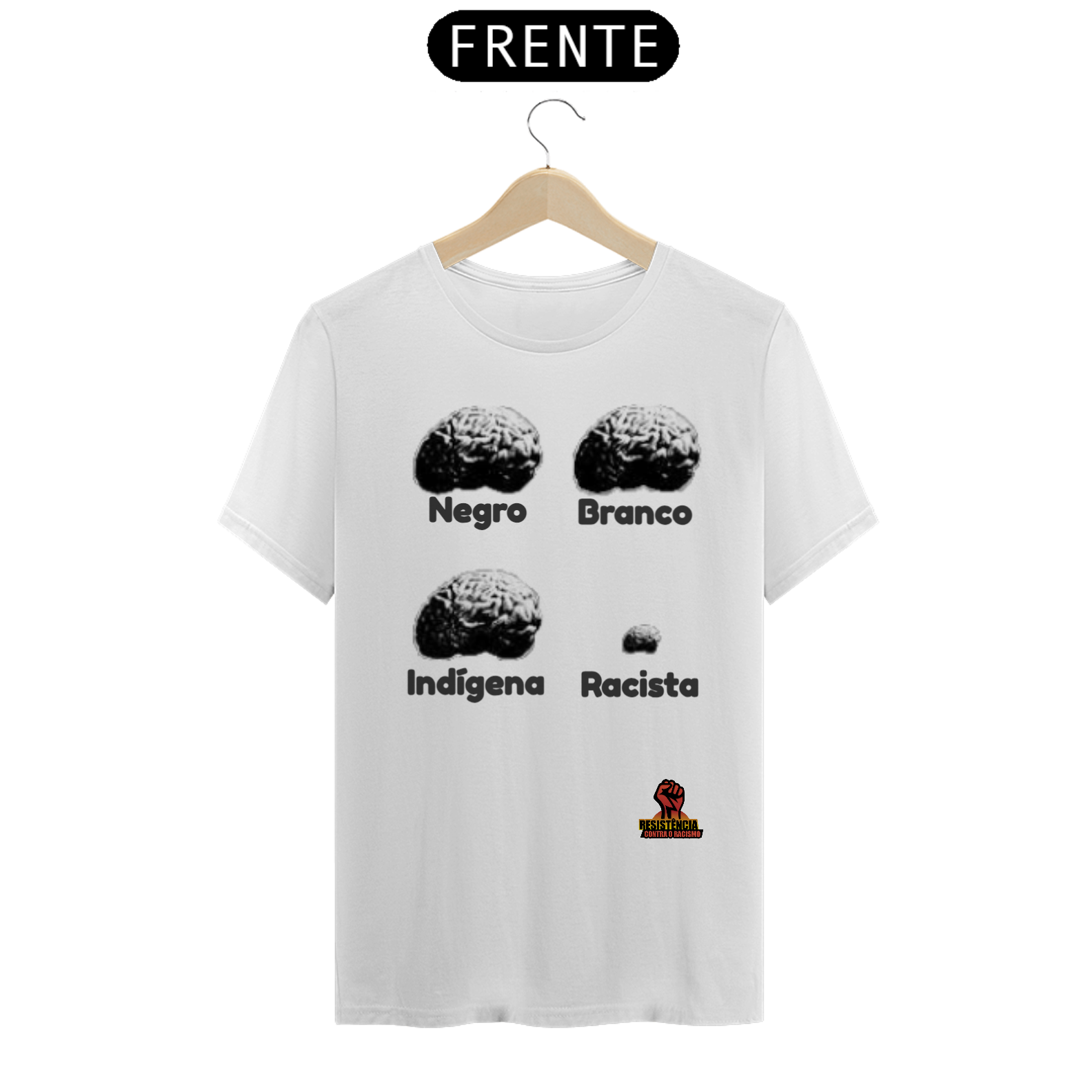Camisa negro , branco, indígena e racista