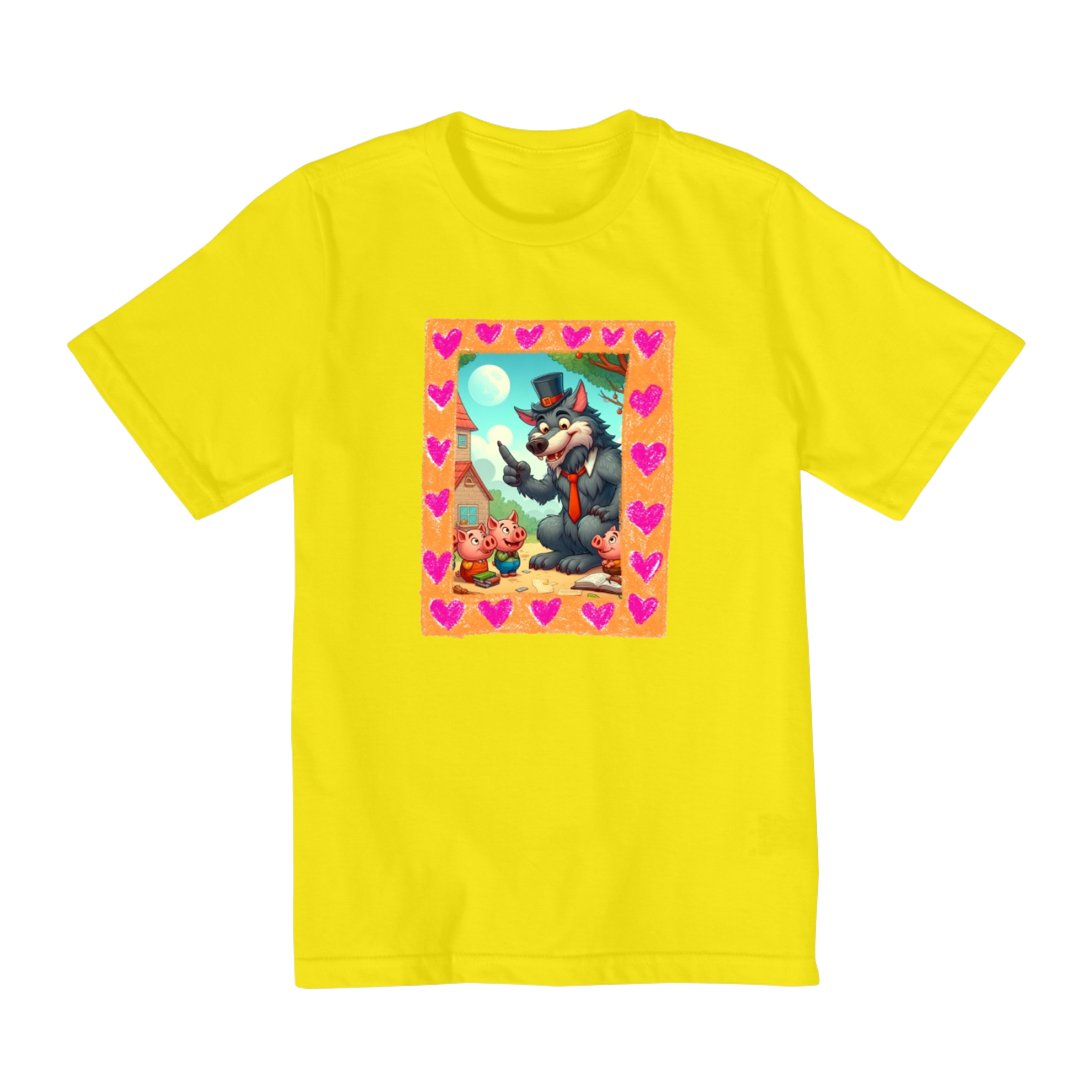 Camiseta Infantil Aula com Lobo Mau