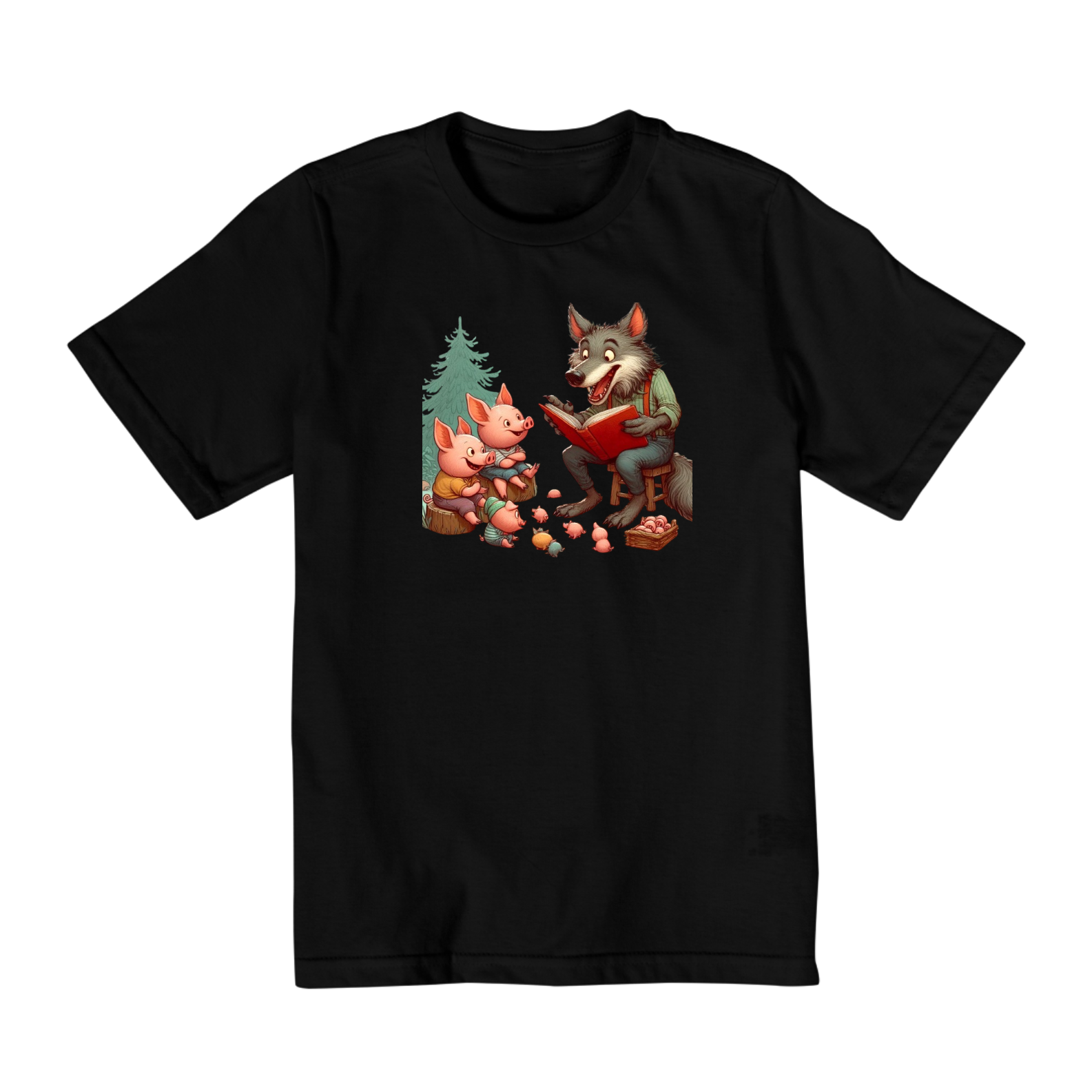 Camiseta Infantil Lobo Mau Conta História