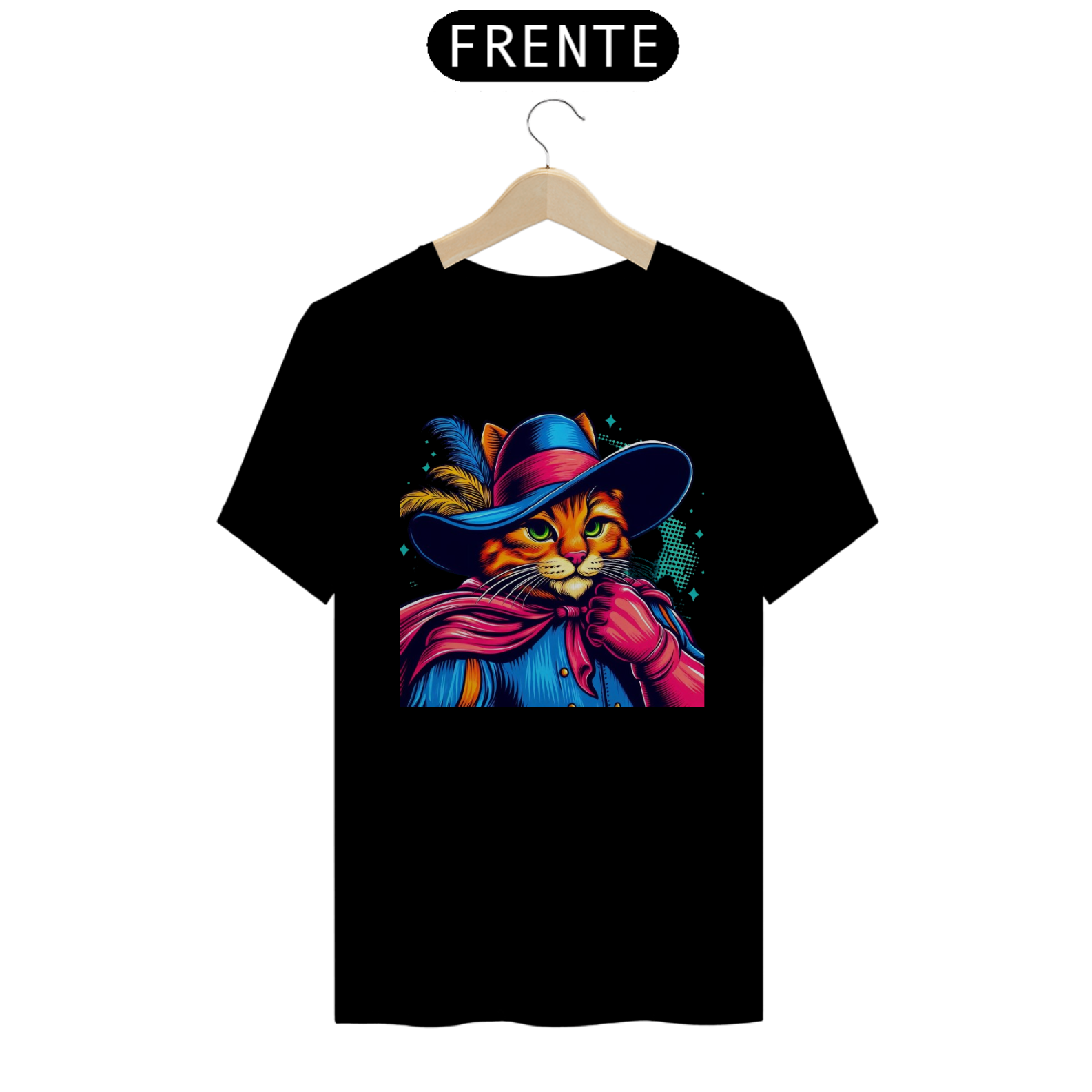 Camiseta Gato de Botas Art Pop