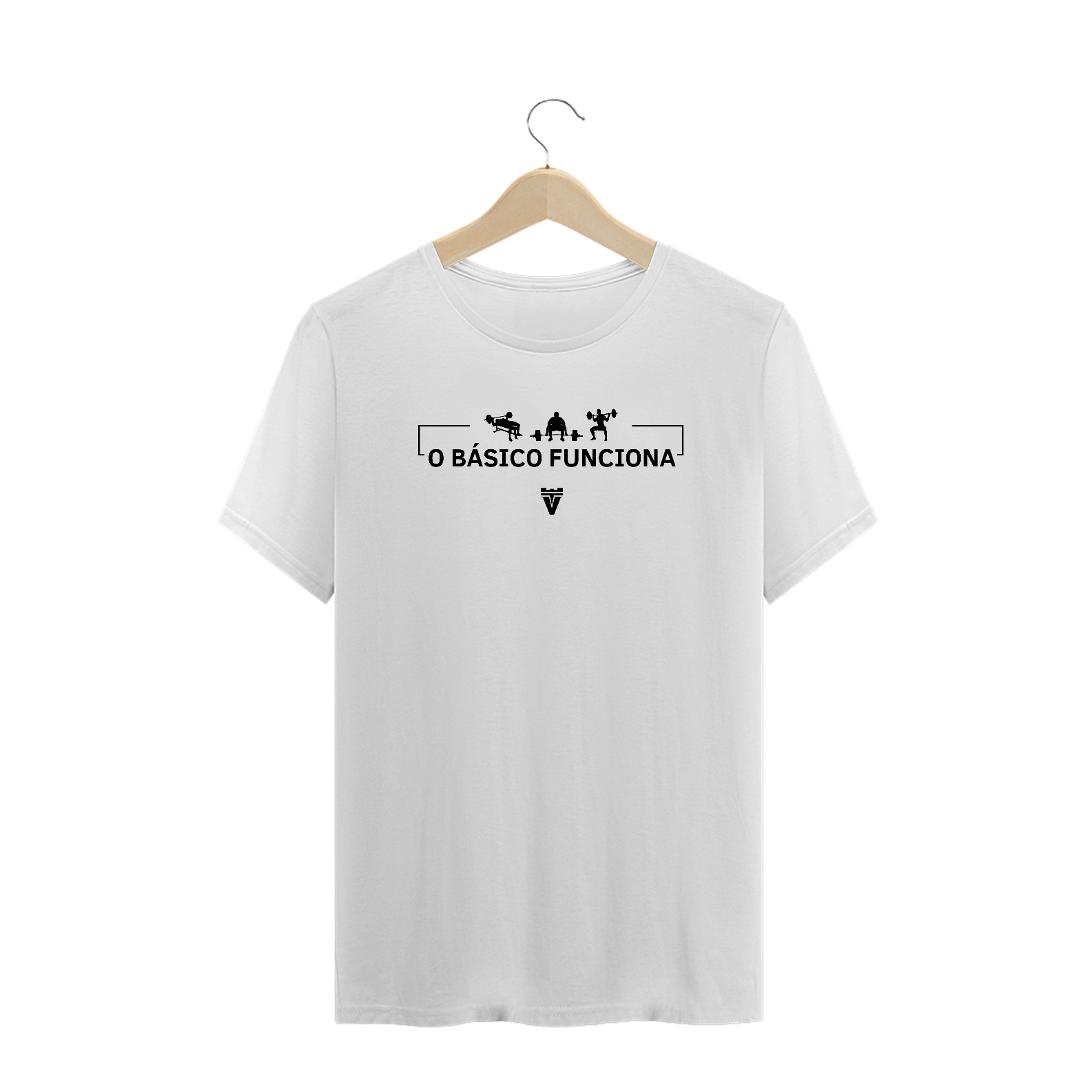CAMISETA PLUS SIZE O BÁSICO FUNCIONA - BRANCA