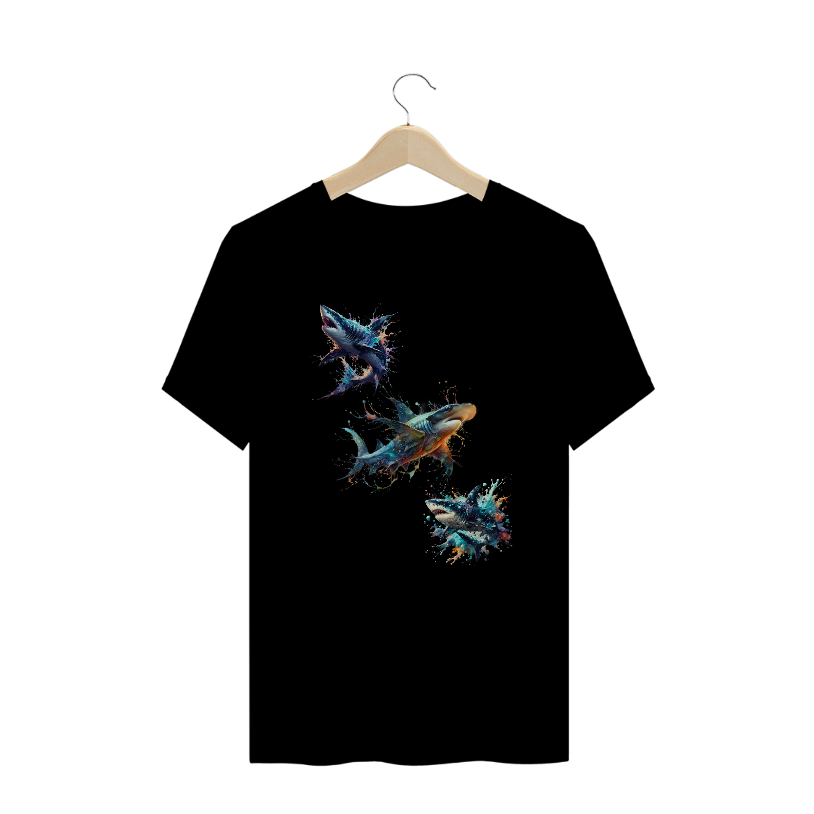 Camiseta Plus Size - 3 Sharks