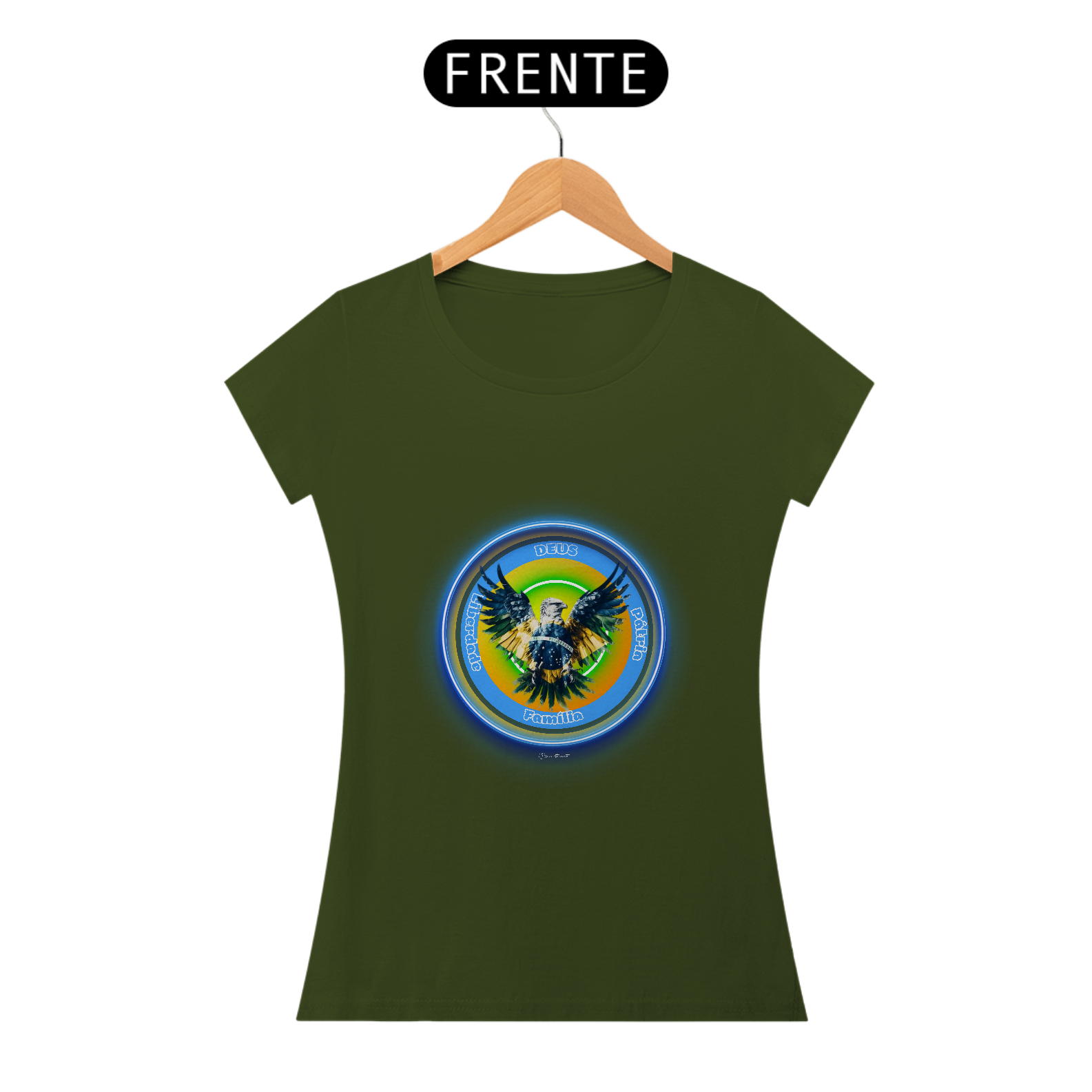Camiseta Baby Long  K Brown Arte Conceito  - Deus Pátria Família e Liberdade