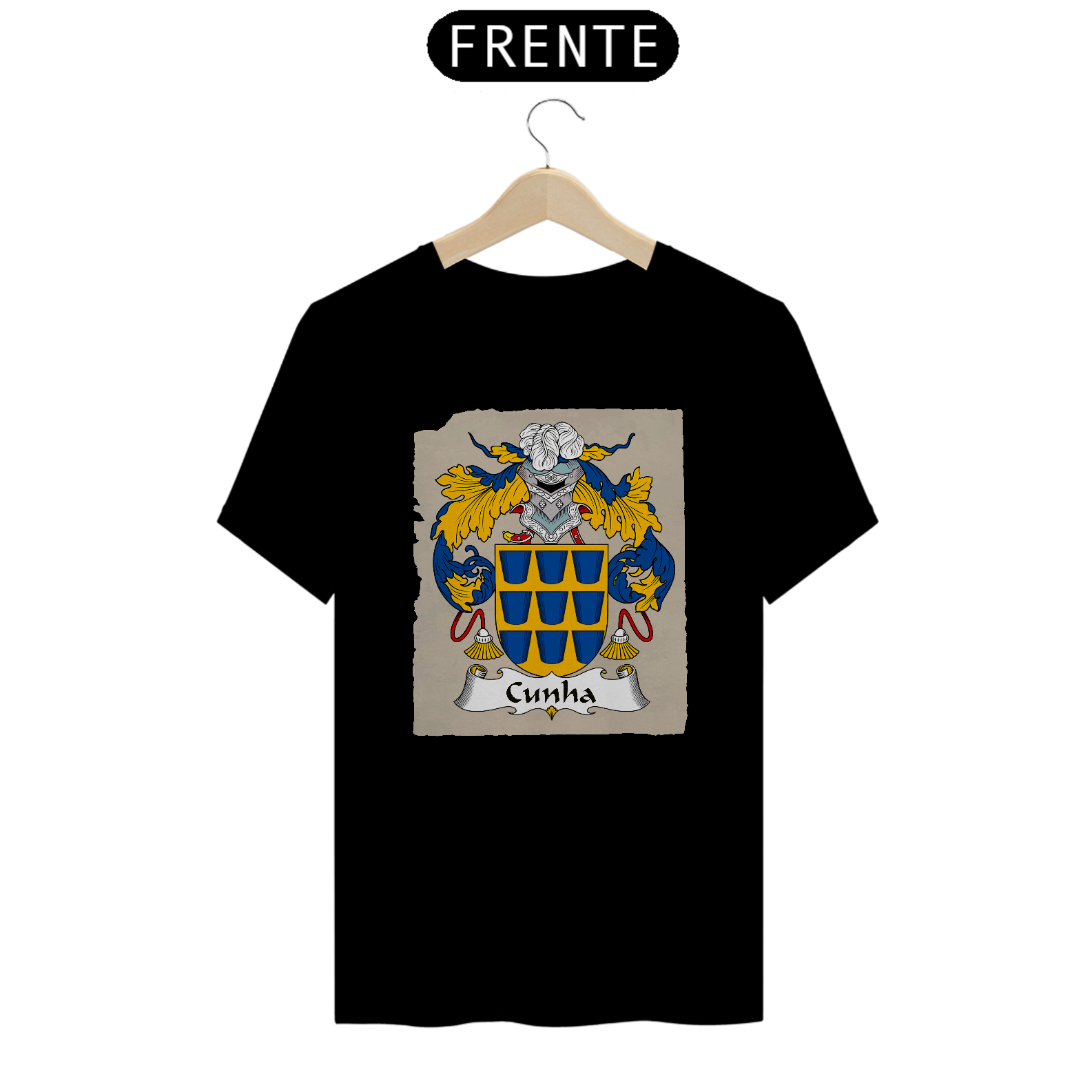 Brasão Família Cunha Origem Camiseta Sobrenome