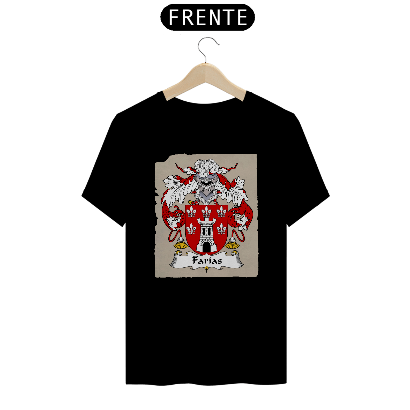 Brasão Família Farias Camiseta Sobrenomes Heráldica 