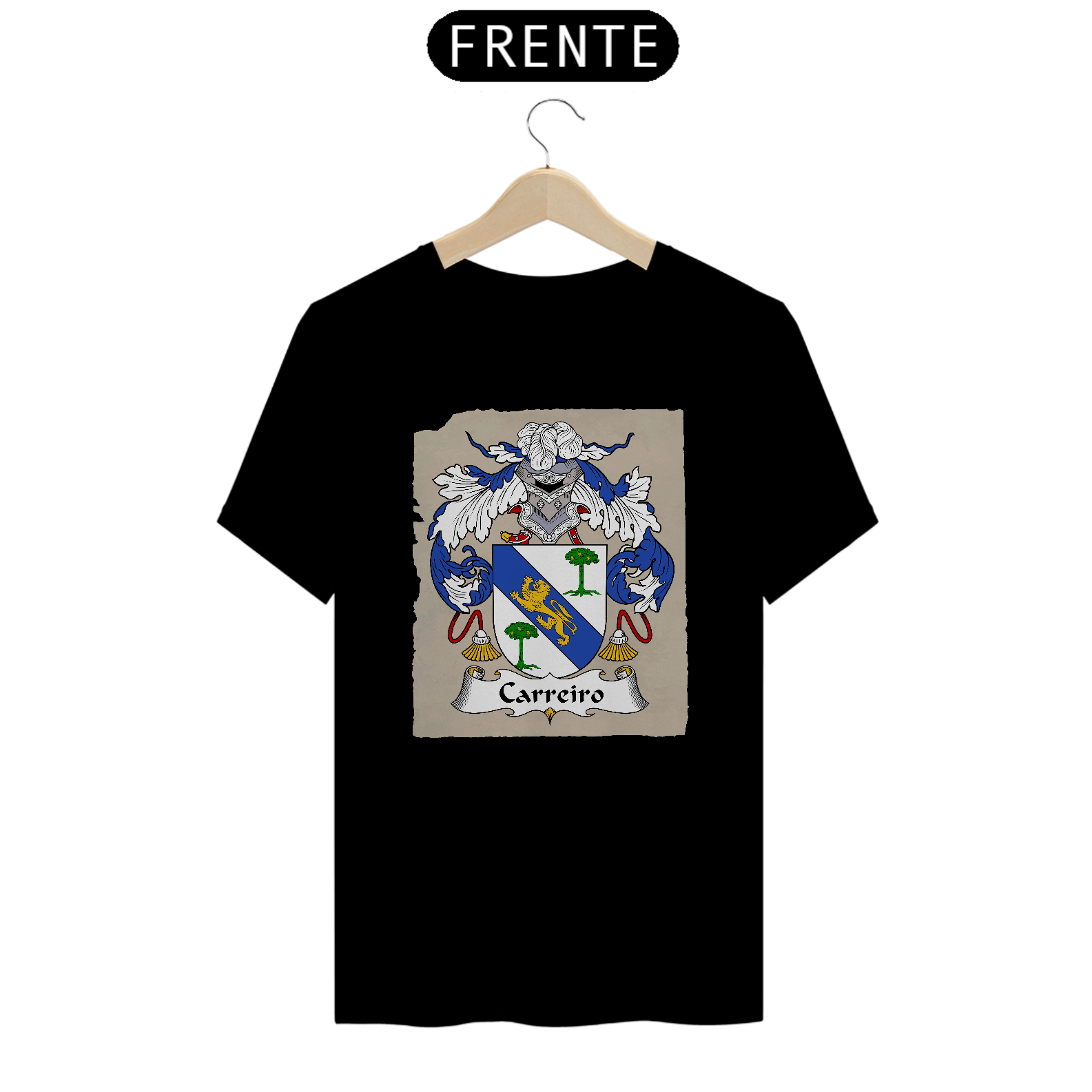 Brasão Família Carreiro Camiseta Sobrenome Origem
