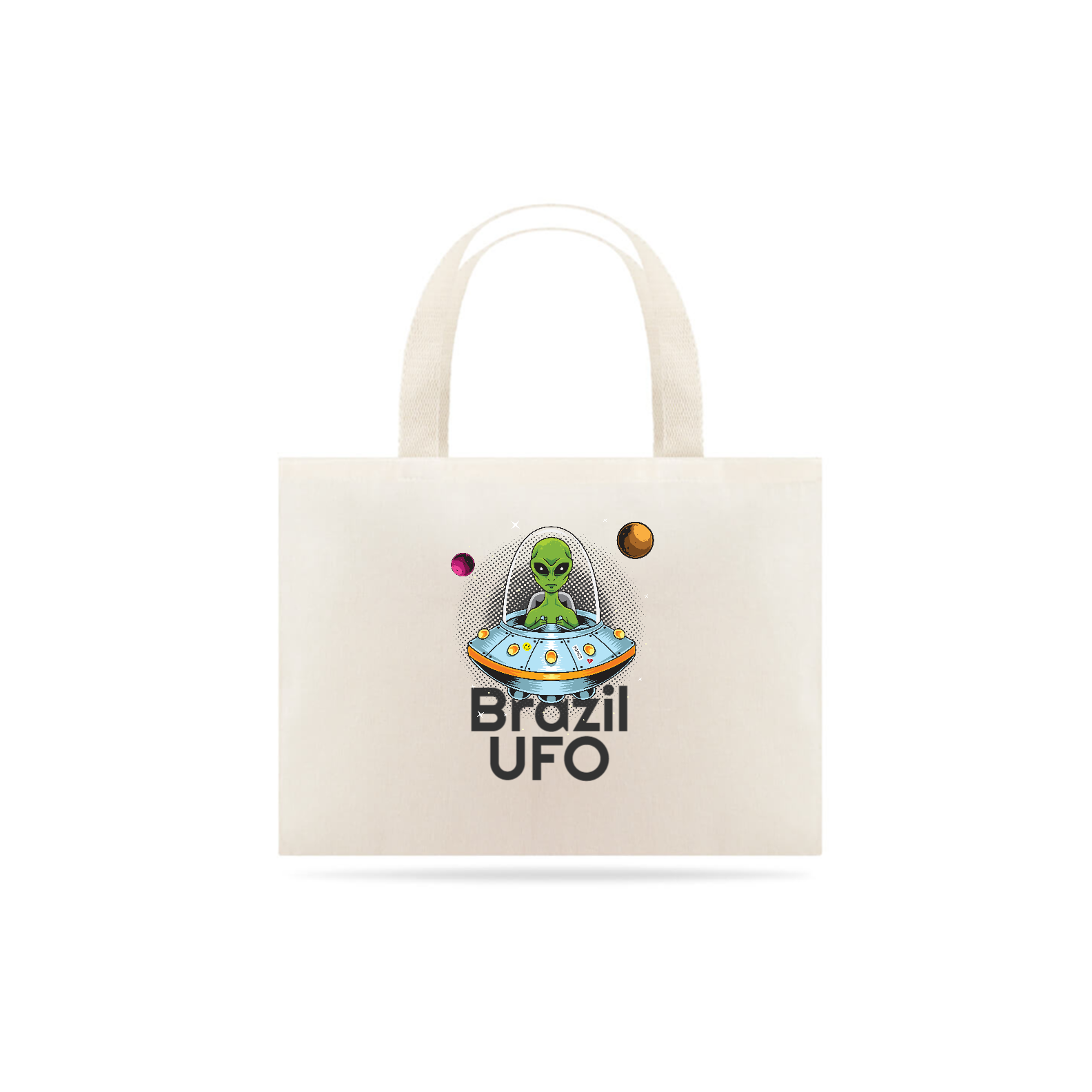 ECOBAG ALIENIGENA NO DISCO VOADOR - BRAZIL UFO
